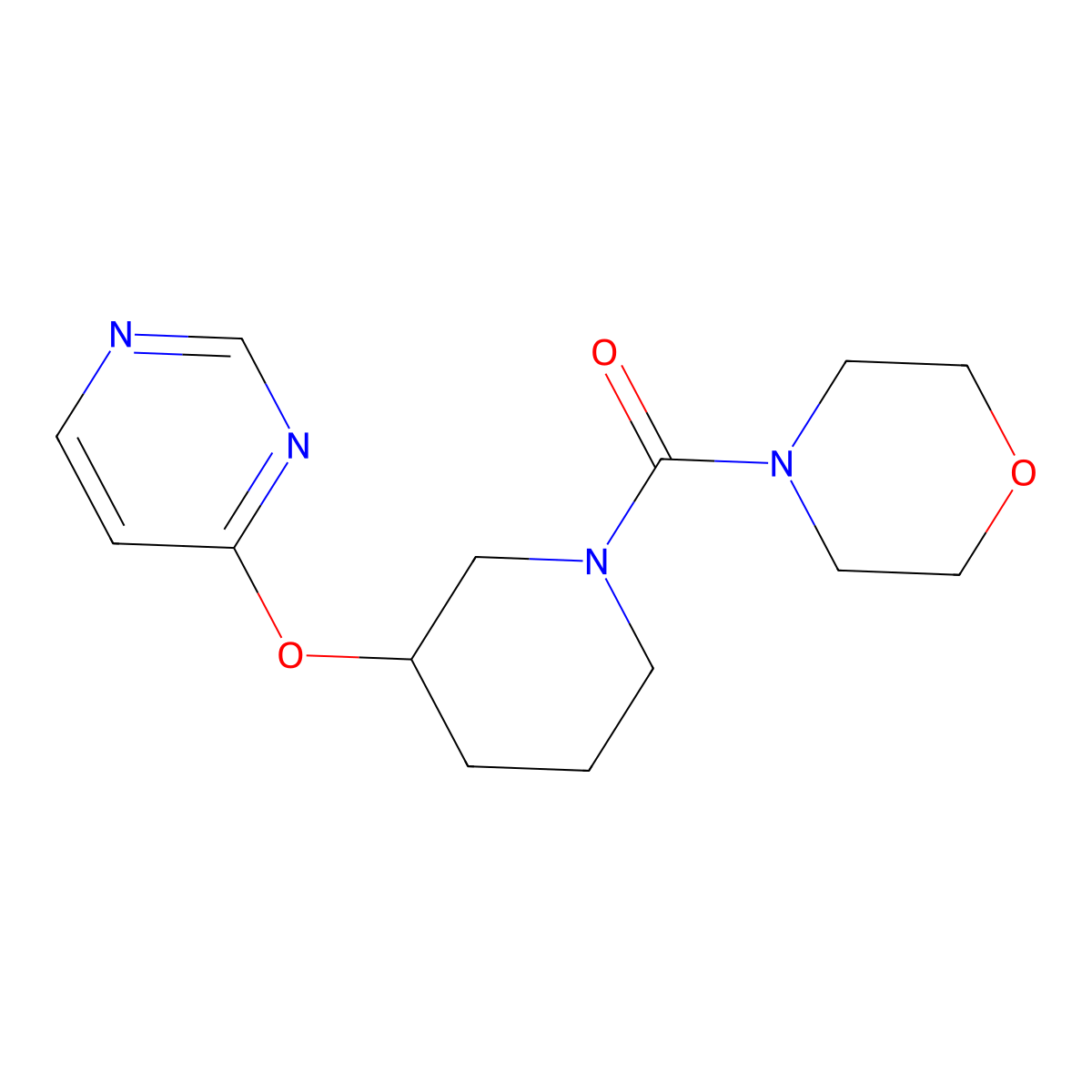 Morpholino(3-(pyrimidin-4-yloxy)piperidin-1-yl)methanone molecular structure, CAS 2034276-43-0