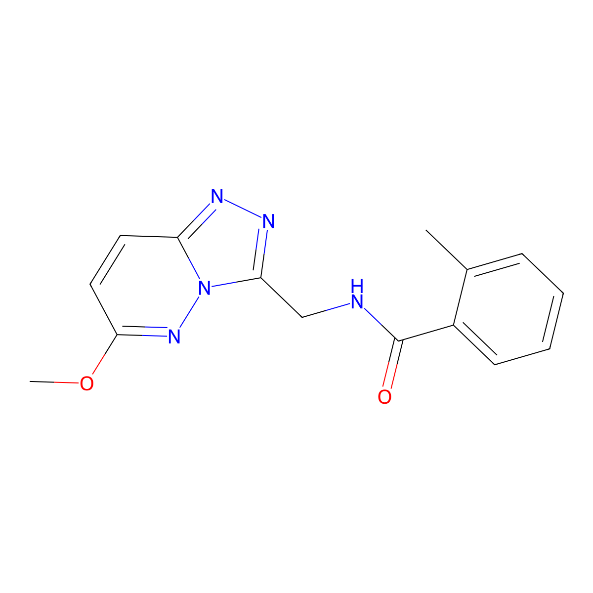 N-({6-methoxy-[1,2,4]triazolo[4,3-b]pyridazin-3-yl}methyl)-2-methylbenzamide molecular structure, CAS 2034276-44-1