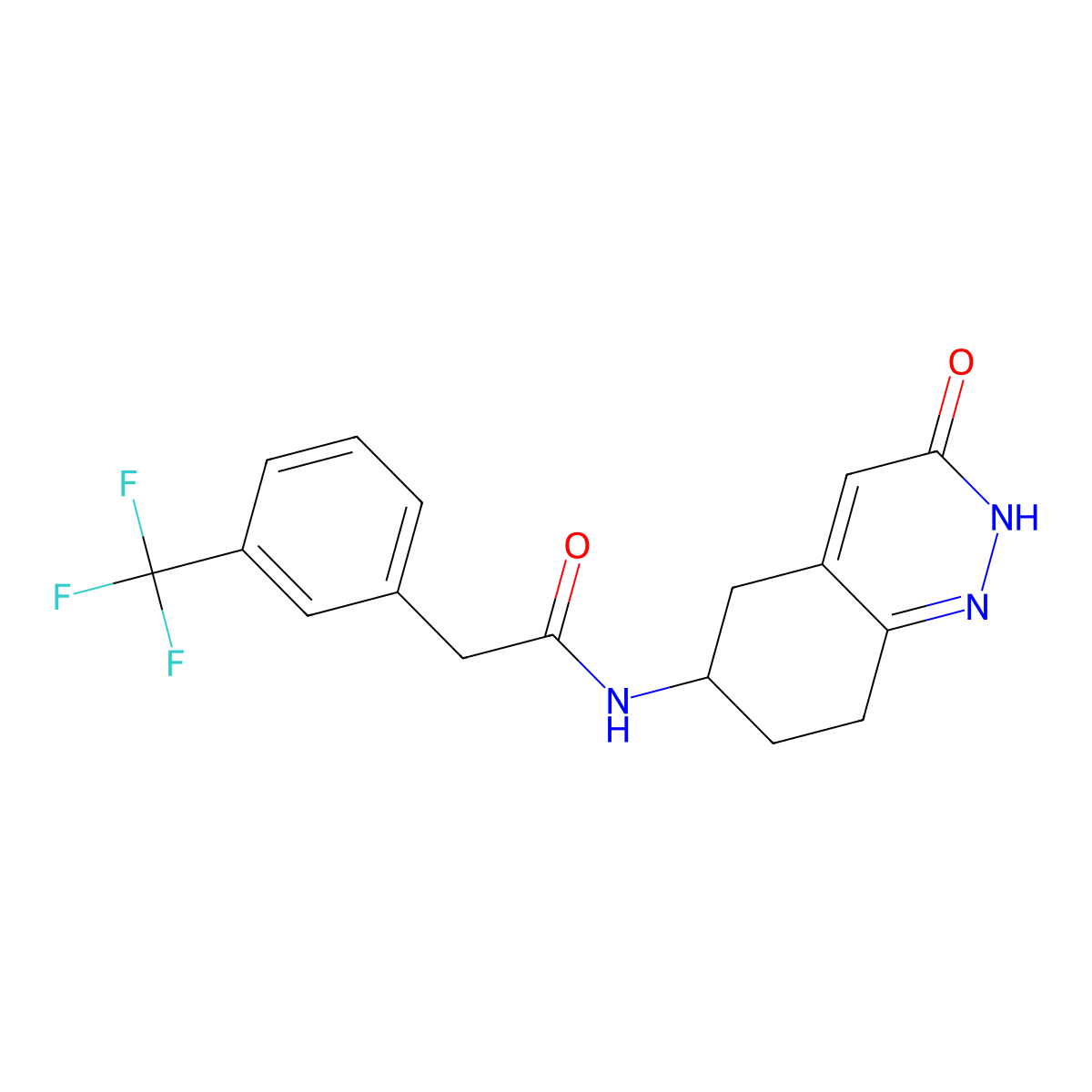 N-(3-oxo-2,3,5,6,7,8-hexahydrocinnolin-6-yl)-2-(3-(trifluoromethyl)phenyl)acetamide molecular structure, CAS 2034276-55-4