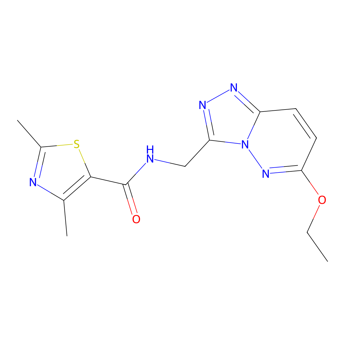 N-((6-ethoxy-[1,2,4]triazolo[4,3-b]pyridazin-3-yl)methyl)-2,4-dimethylthiazole-5-carboxamide molecular structure, CAS 2034276-56-5