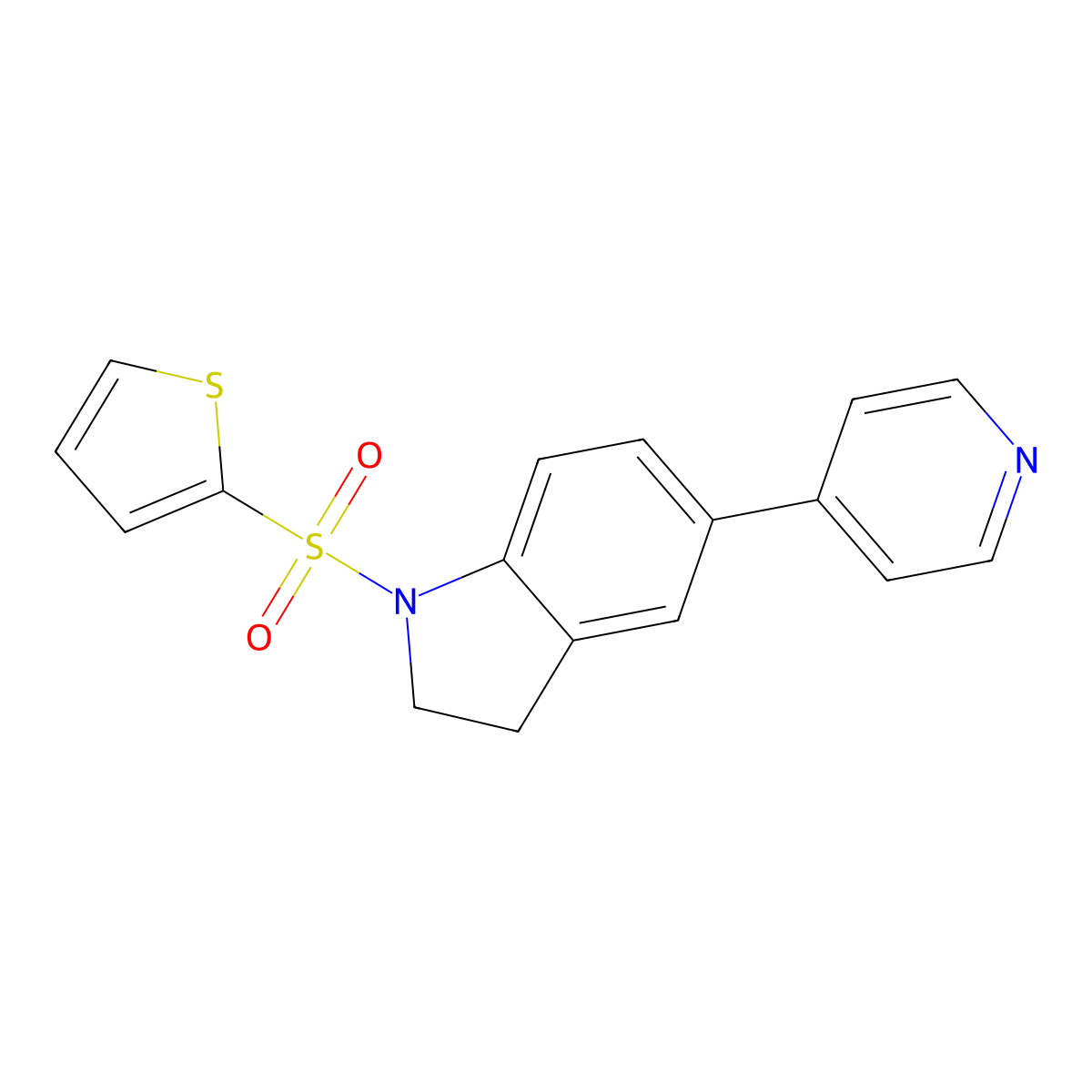 5-(Pyridin-4-yl)-1-(thiophen-2-ylsulfonyl)indoline molecular structure, CAS 2034276-58-7