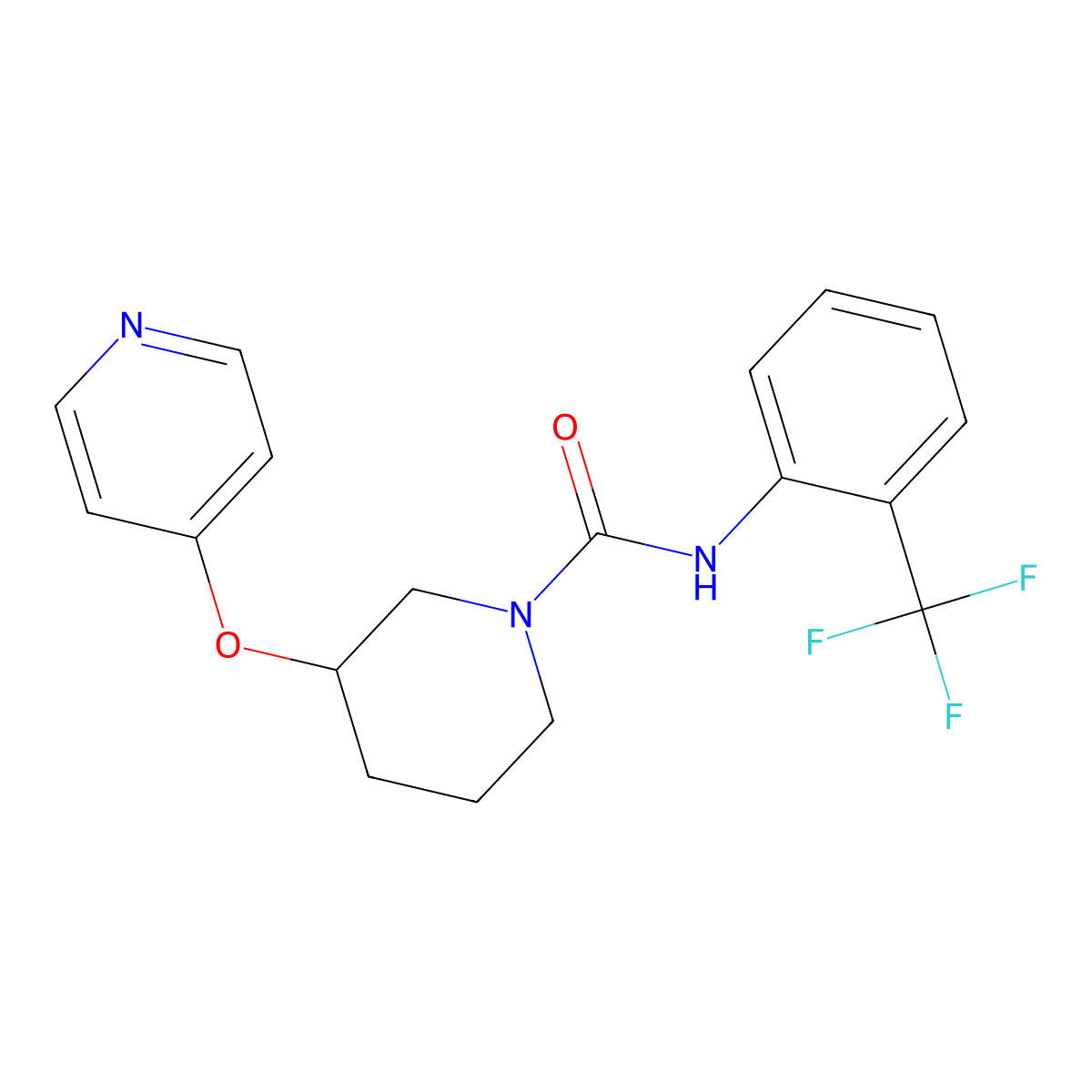 3-(pyridin-4-yloxy)-N-[2-(trifluoromethyl)phenyl]piperidine-1-carboxamide molecular structure, CAS 2034276-61-2