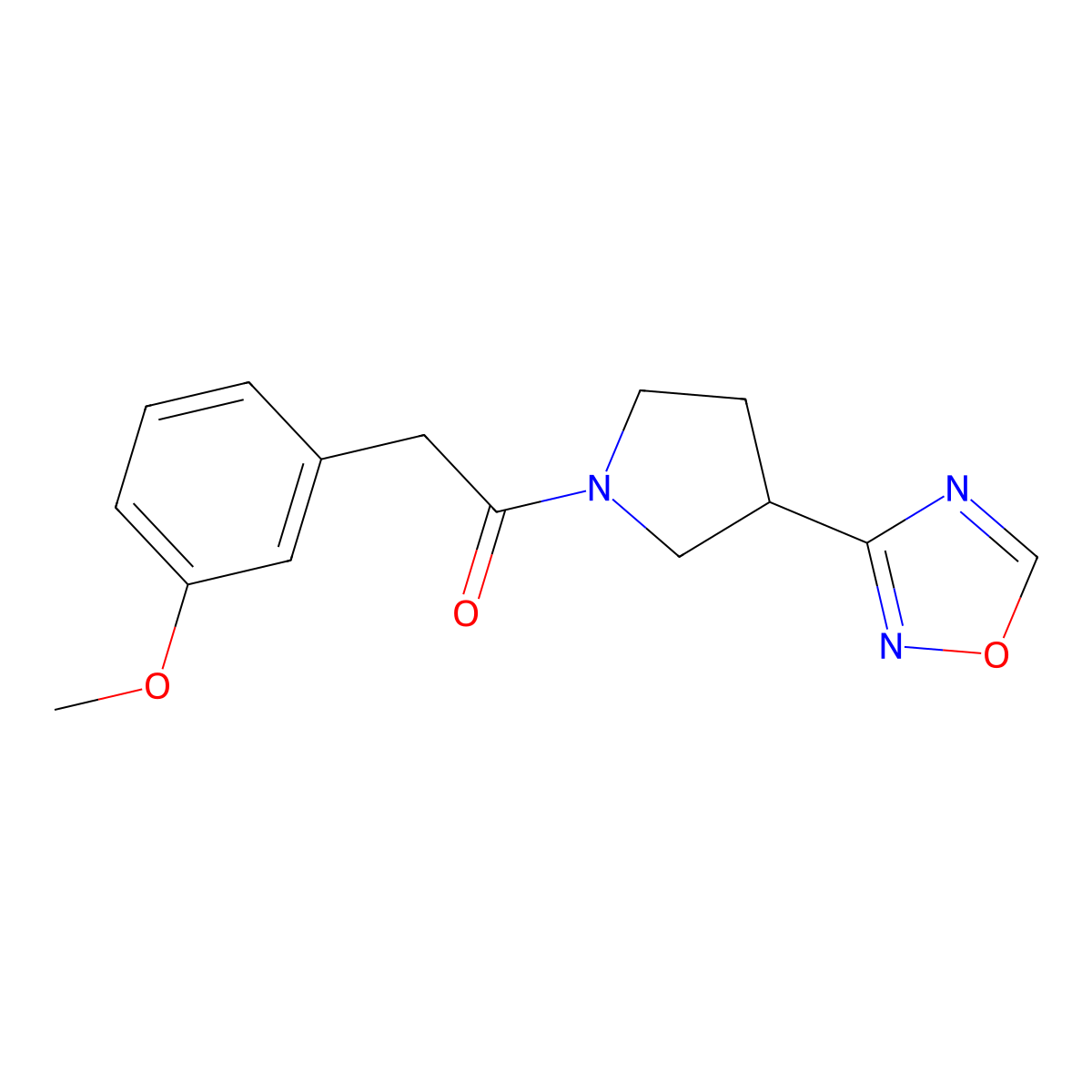 1-(3-(1,2,4-Oxadiazol-3-yl)pyrrolidin-1-yl)-2-(3-methoxyphenyl)ethanone molecular structure, CAS 2034276-62-3