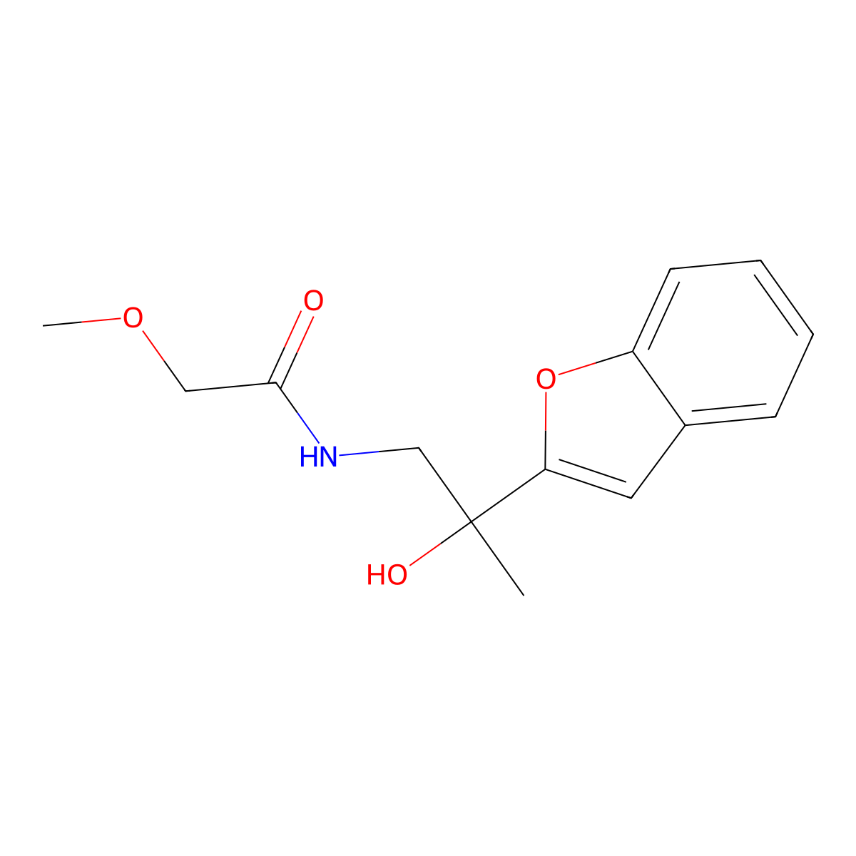 N-(2-(benzofuran-2-yl)-2-hydroxypropyl)-2-methoxyacetamide molecular structure, CAS 2034276-64-5