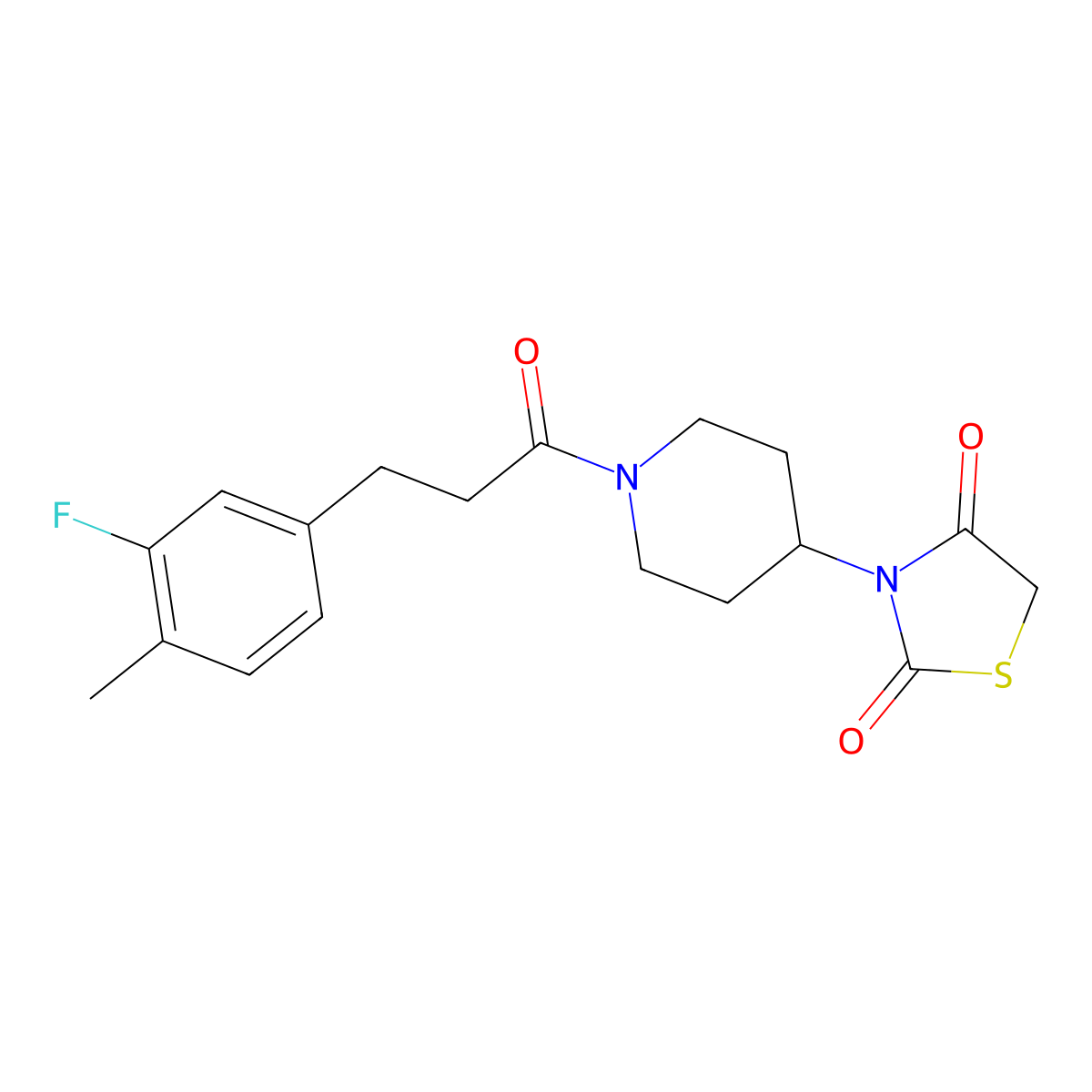 3-(1-(3-(3-Fluoro-4-methylphenyl)propanoyl)piperidin-4-yl)thiazolidine-2,4-dione molecular structure, CAS 2034276-65-6