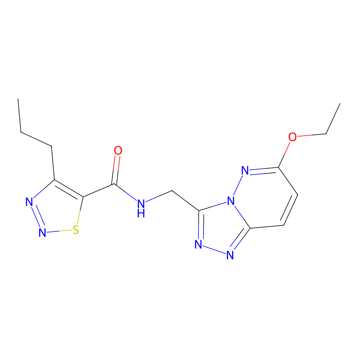 N-((6-ethoxy-[1,2,4]triazolo[4,3-b]pyridazin-3-yl)methyl)-4-propyl-1,2,3-thiadiazole-5-carboxamide molecular structure, CAS 2034276-66-7