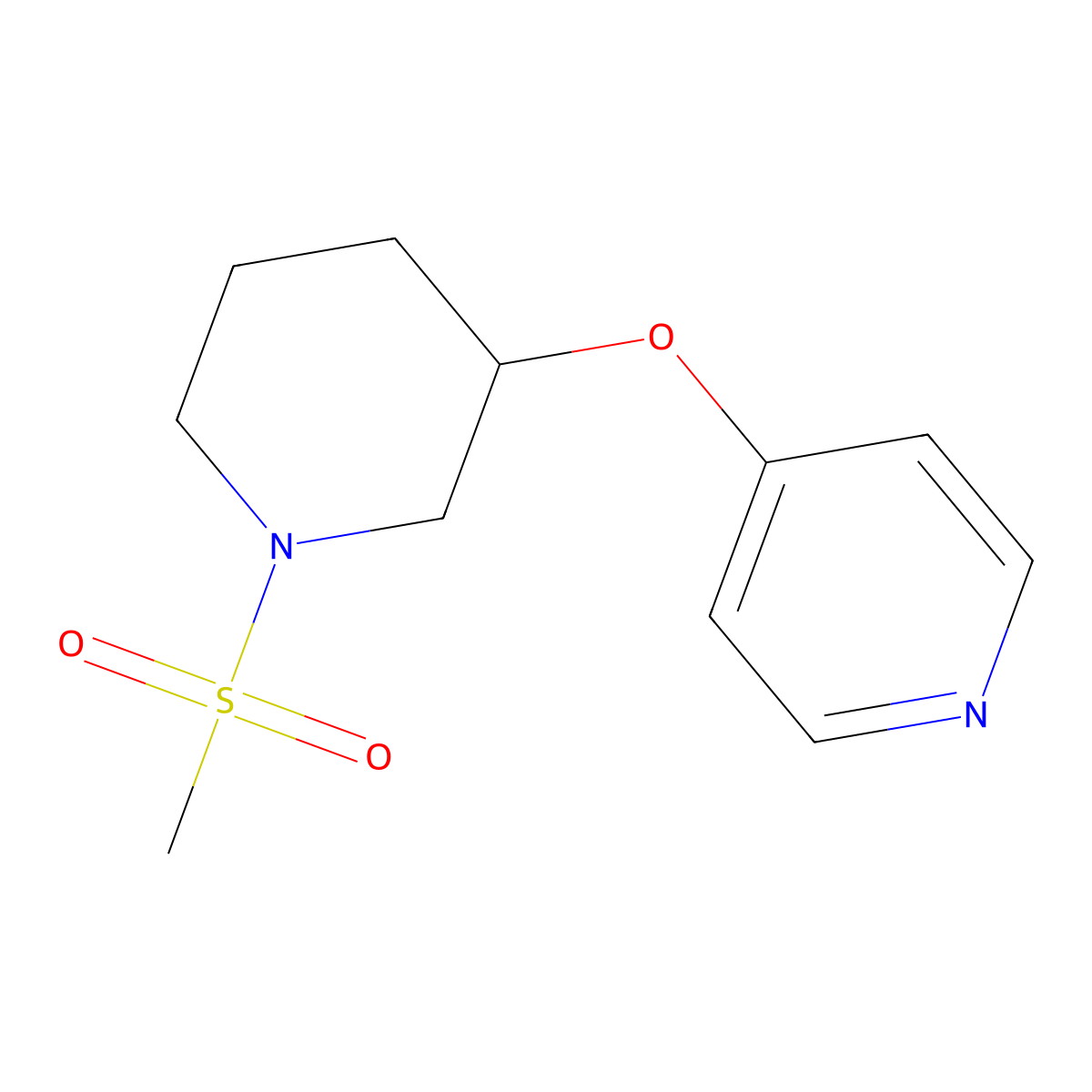 4-((1-(Methylsulfonyl)piperidin-3-yl)oxy)pyridine molecular structure, CAS 2034276-67-8