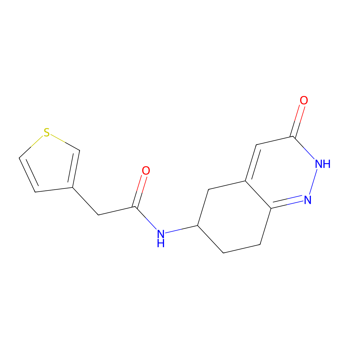 N-(3-oxo-2,3,5,6,7,8-hexahydrocinnolin-6-yl)-2-(thiophen-3-yl)acetamide molecular structure, CAS 2034276-79-2
