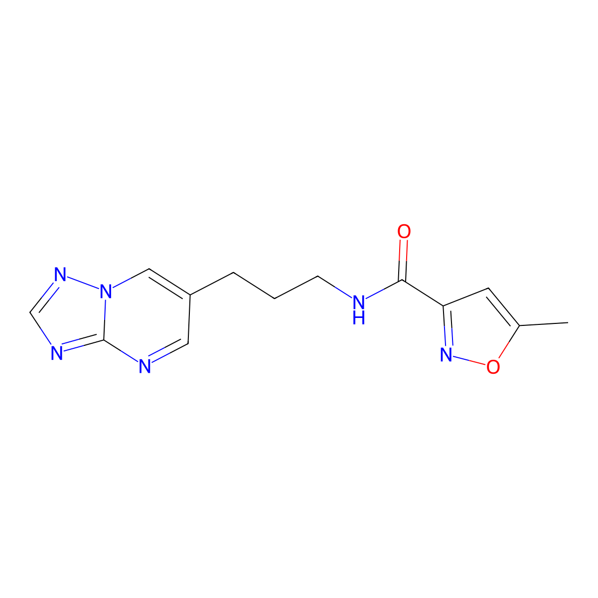 N-(3-([1,2,4]triazolo[1,5-a]pyrimidin-6-yl)propyl)-5-methylisoxazole-3-carboxamide molecular structure, CAS 2034276-80-5
