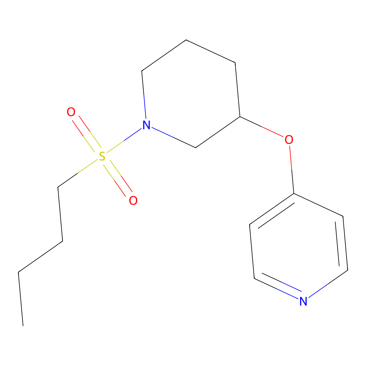 4-((1-(Butylsulfonyl)piperidin-3-yl)oxy)pyridine molecular structure, CAS 2034276-88-3