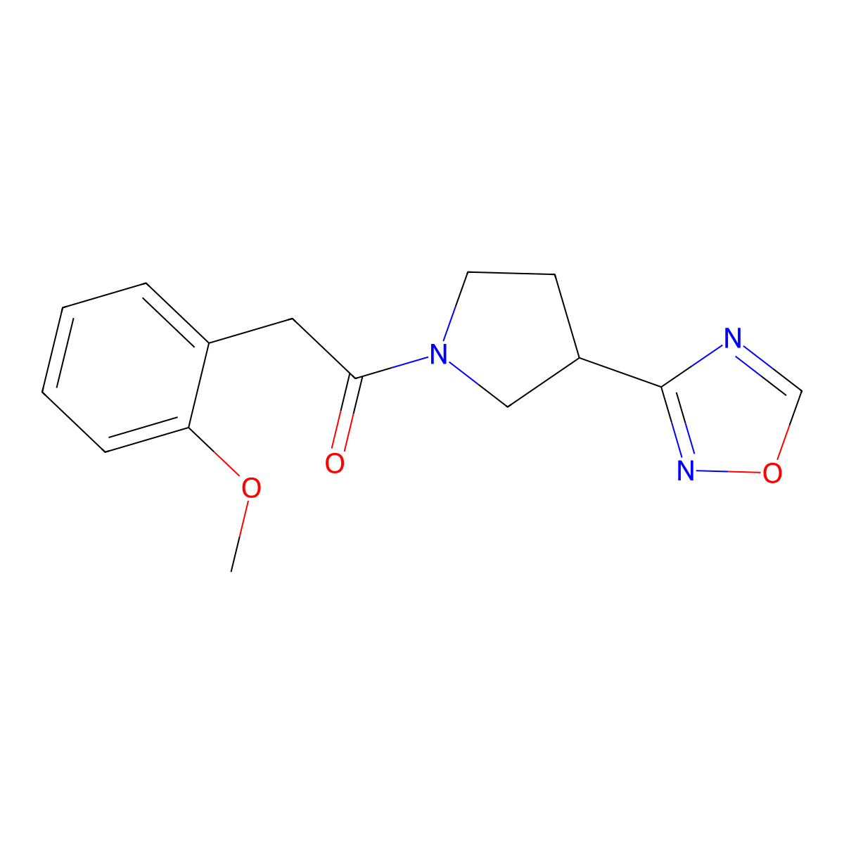 1-(3-(1,2,4-Oxadiazol-3-yl)pyrrolidin-1-yl)-2-(2-methoxyphenyl)ethanone molecular structure, CAS 2034276-90-7