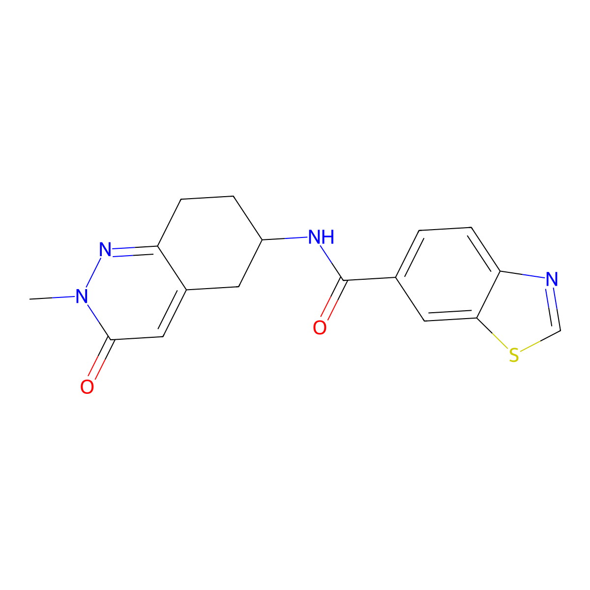 N-(2-methyl-3-oxo-2,3,5,6,7,8-hexahydrocinnolin-6-yl)benzo[d]thiazole-6-carboxamide molecular structure, CAS 2034277-01-3