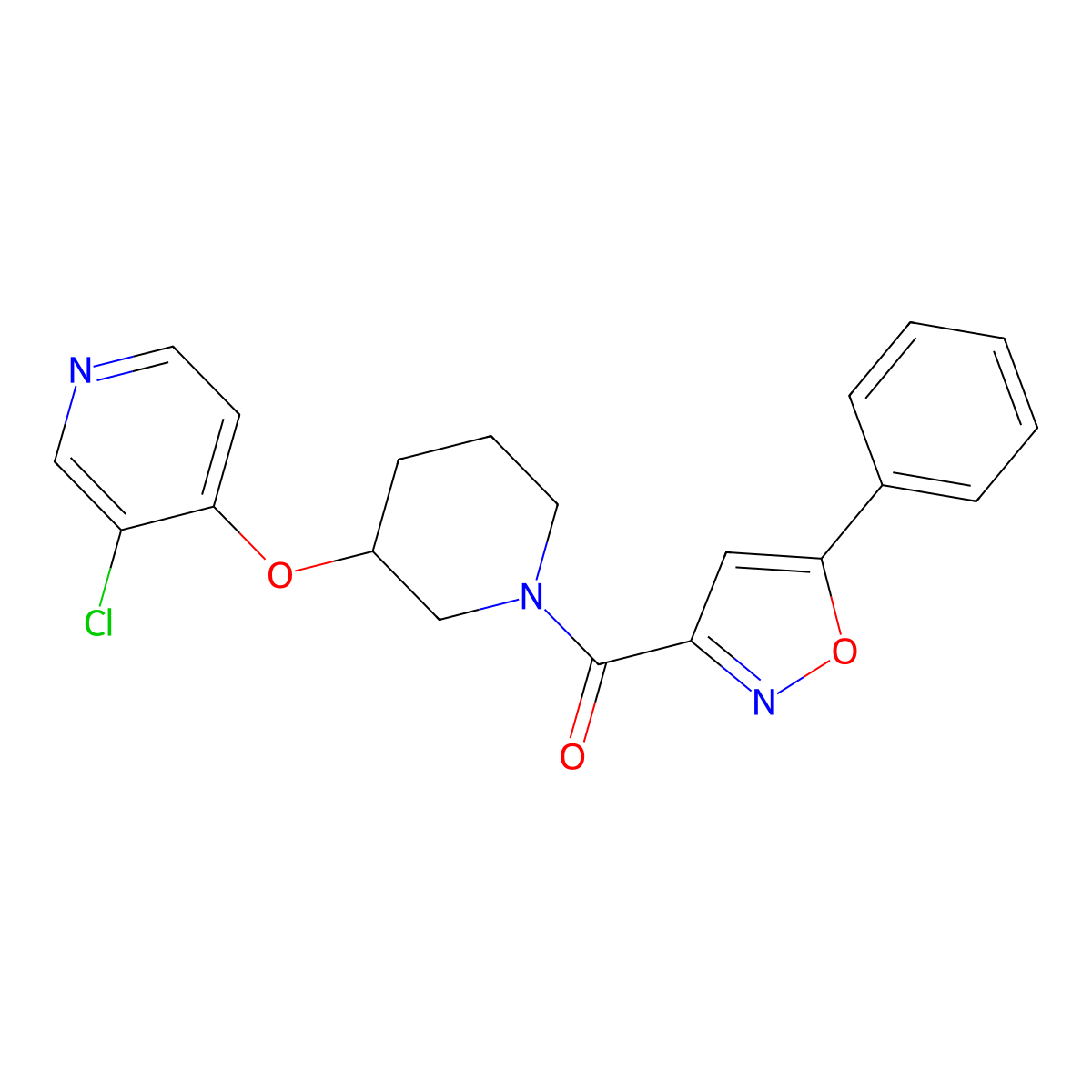 (3-((3-Chloropyridin-4-yl)oxy)piperidin-1-yl)(5-phenylisoxazol-3-yl)methanone molecular structure, CAS 2034277-03-5