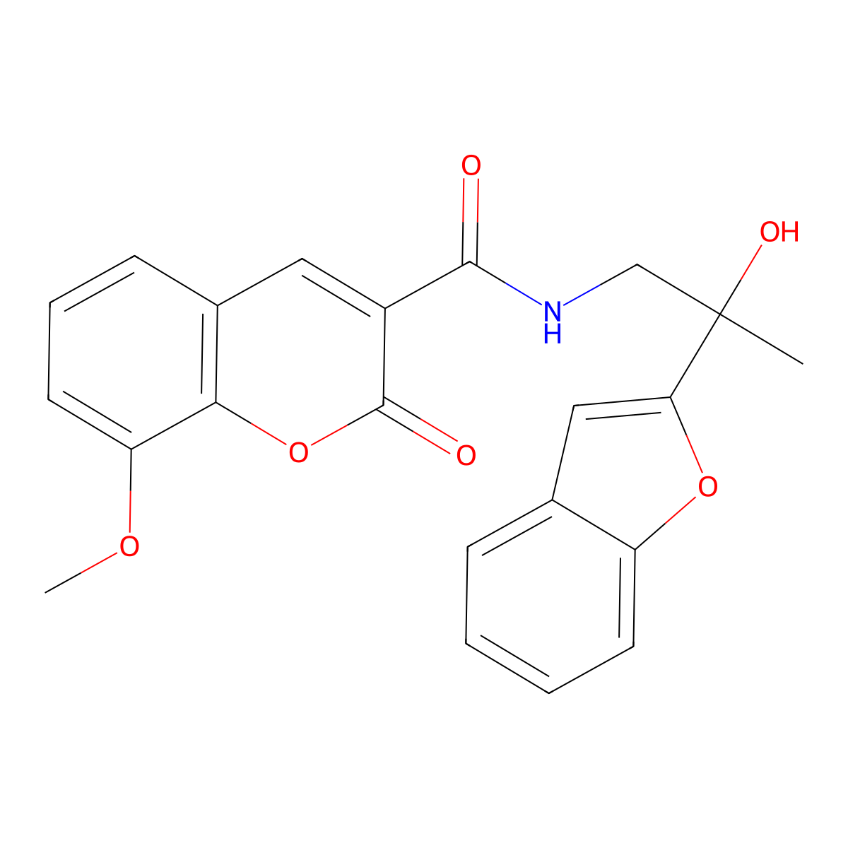 N-(2-(benzofuran-2-yl)-2-hydroxypropyl)-8-methoxy-2-oxo-2H-chromene-3-carboxamide molecular structure, CAS 2034277-06-8