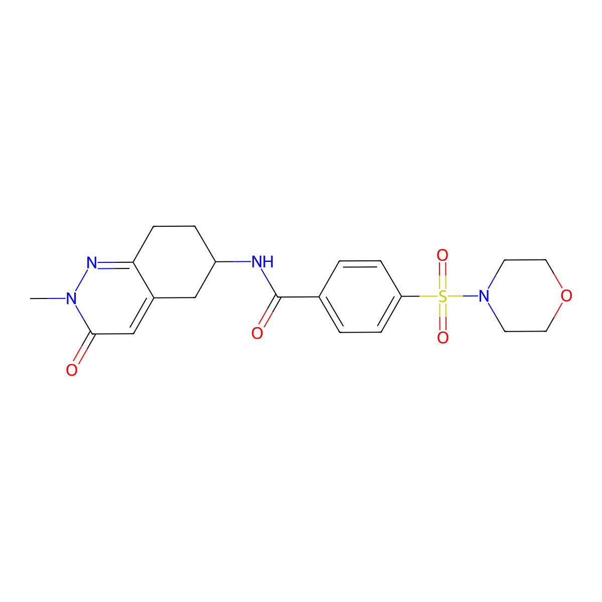 N-(2-methyl-3-oxo-2,3,5,6,7,8-hexahydrocinnolin-6-yl)-4-(morpholinosulfonyl)benzamide molecular structure, CAS 2034277-08-0