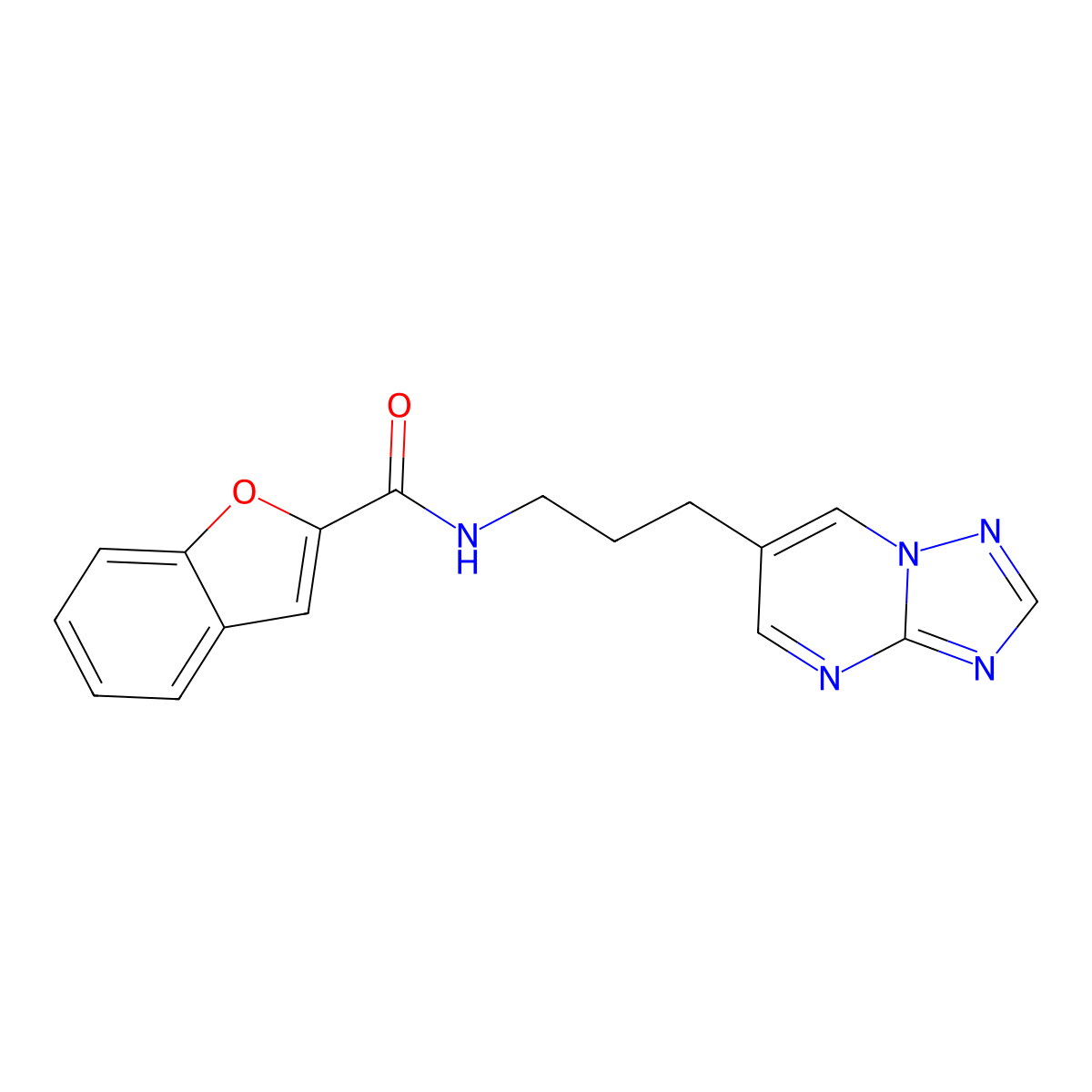 N-(3-([1,2,4]triazolo[1,5-a]pyrimidin-6-yl)propyl)benzofuran-2-carboxamide molecular structure, CAS 2034277-09-1