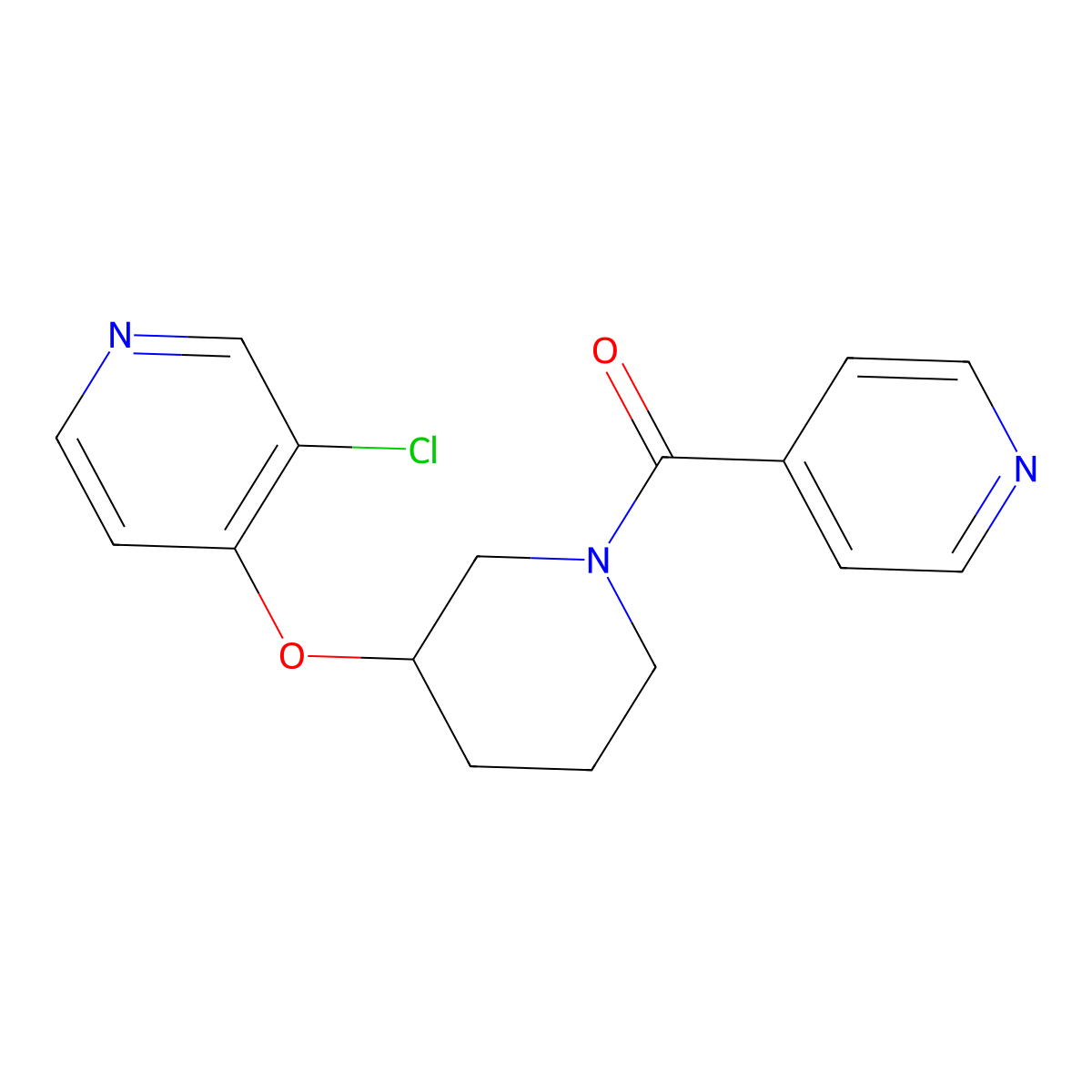 (3-((3-Chloropyridin-4-yl)oxy)piperidin-1-yl)(pyridin-4-yl)methanone molecular structure, CAS 2034277-10-4