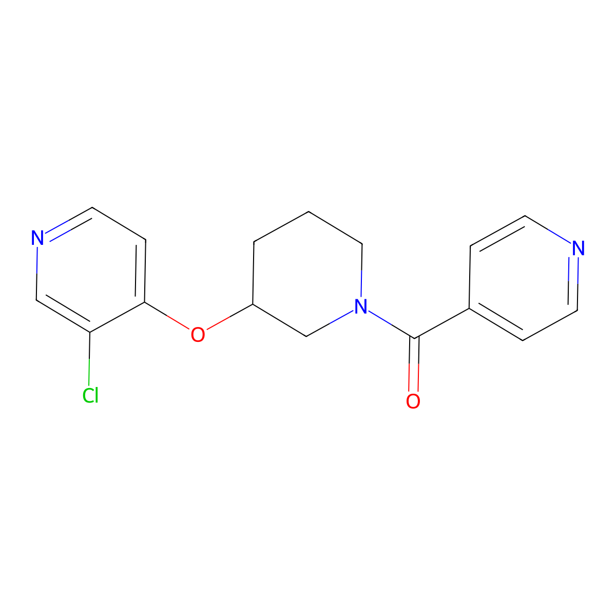(3-((3-Chloropyridin-4-yl)oxy)piperidin-1-yl)(pyridin-4-yl)methanone molecular structure, CAS 2034277-10-4