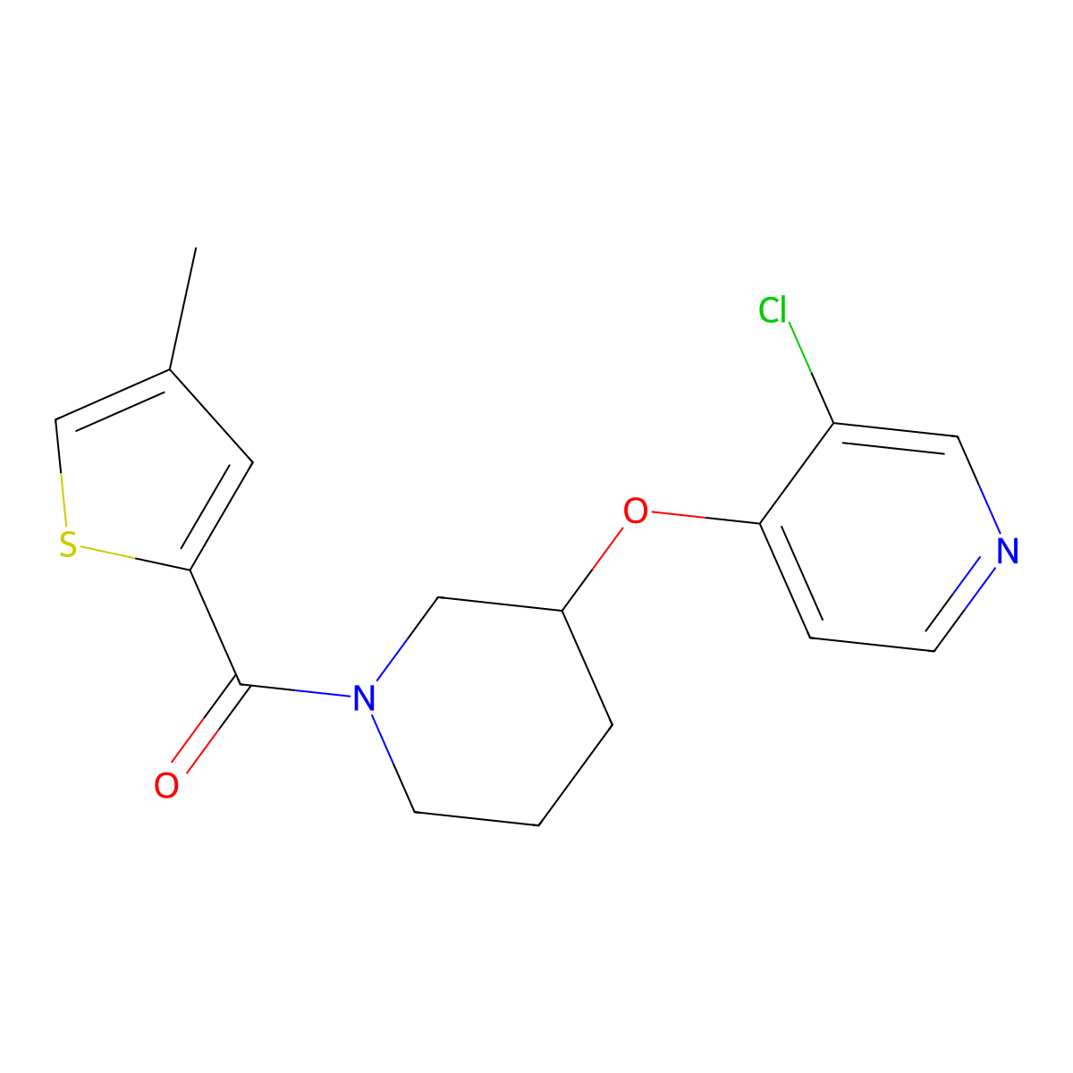 (3-((3-Chloropyridin-4-yl)oxy)piperidin-1-yl)(4-methylthiophen-2-yl)methanone molecular structure, CAS 2034277-15-9