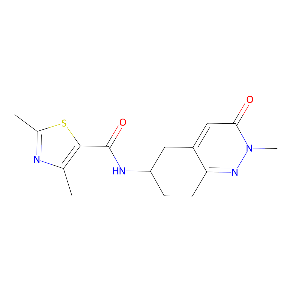 2,4-dimethyl-N-(2-methyl-3-oxo-2,3,5,6,7,8-hexahydrocinnolin-6-yl)thiazole-5-carboxamide molecular structure, CAS 2034277-20-6