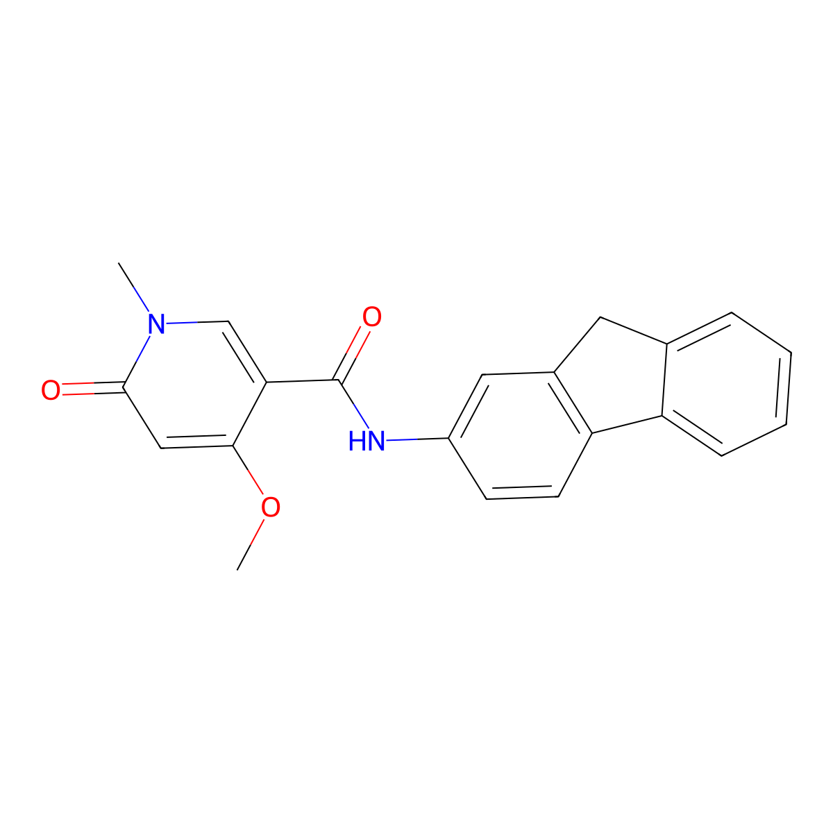 N-(9H-fluoren-2-yl)-4-methoxy-1-methyl-6-oxo-1,6-dihydropyridine-3-carboxamide molecular structure, CAS 2034277-21-7