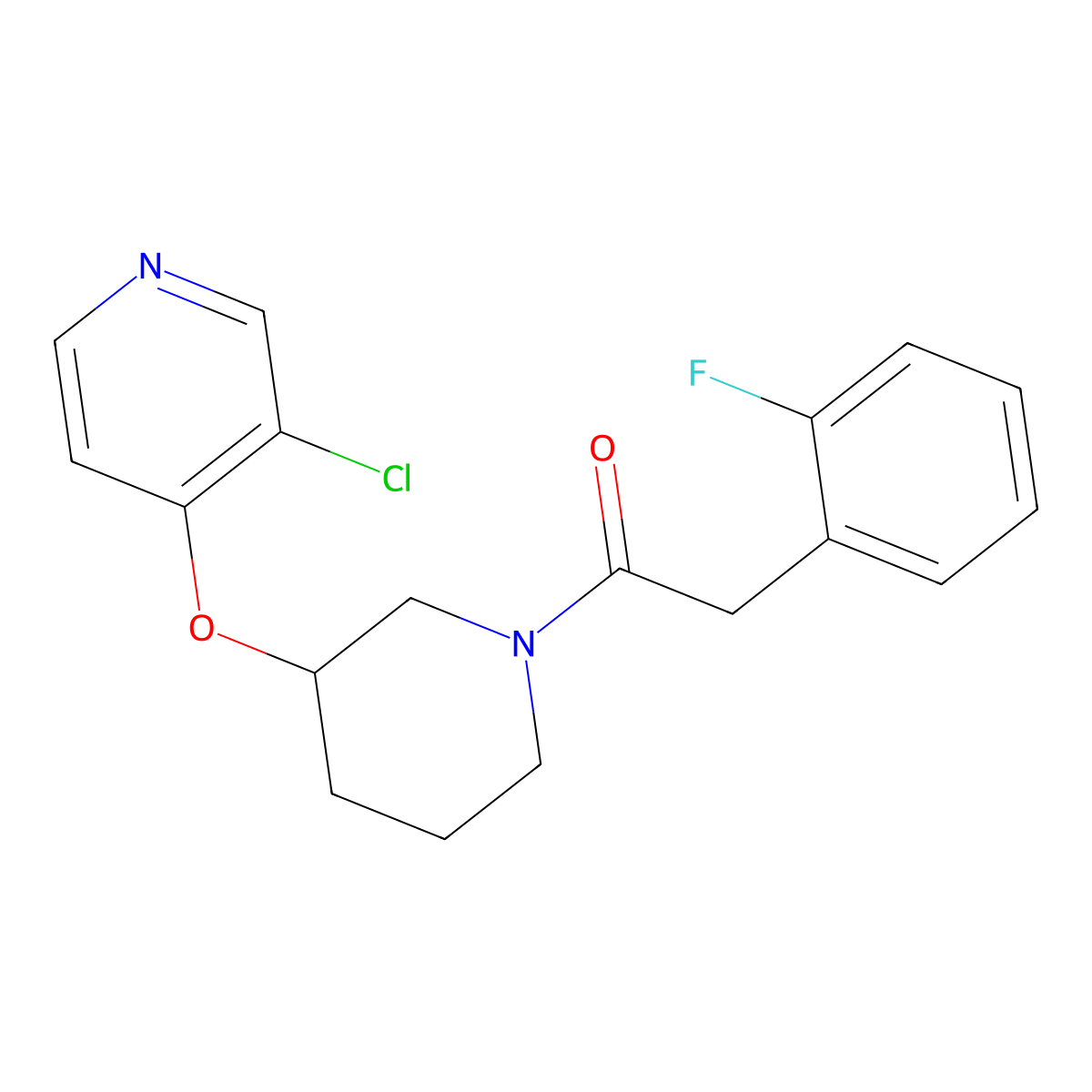 1-(3-((3-Chloropyridin-4-yl)oxy)piperidin-1-yl)-2-(2-fluorophenyl)ethanone molecular structure, CAS 2034277-24-0