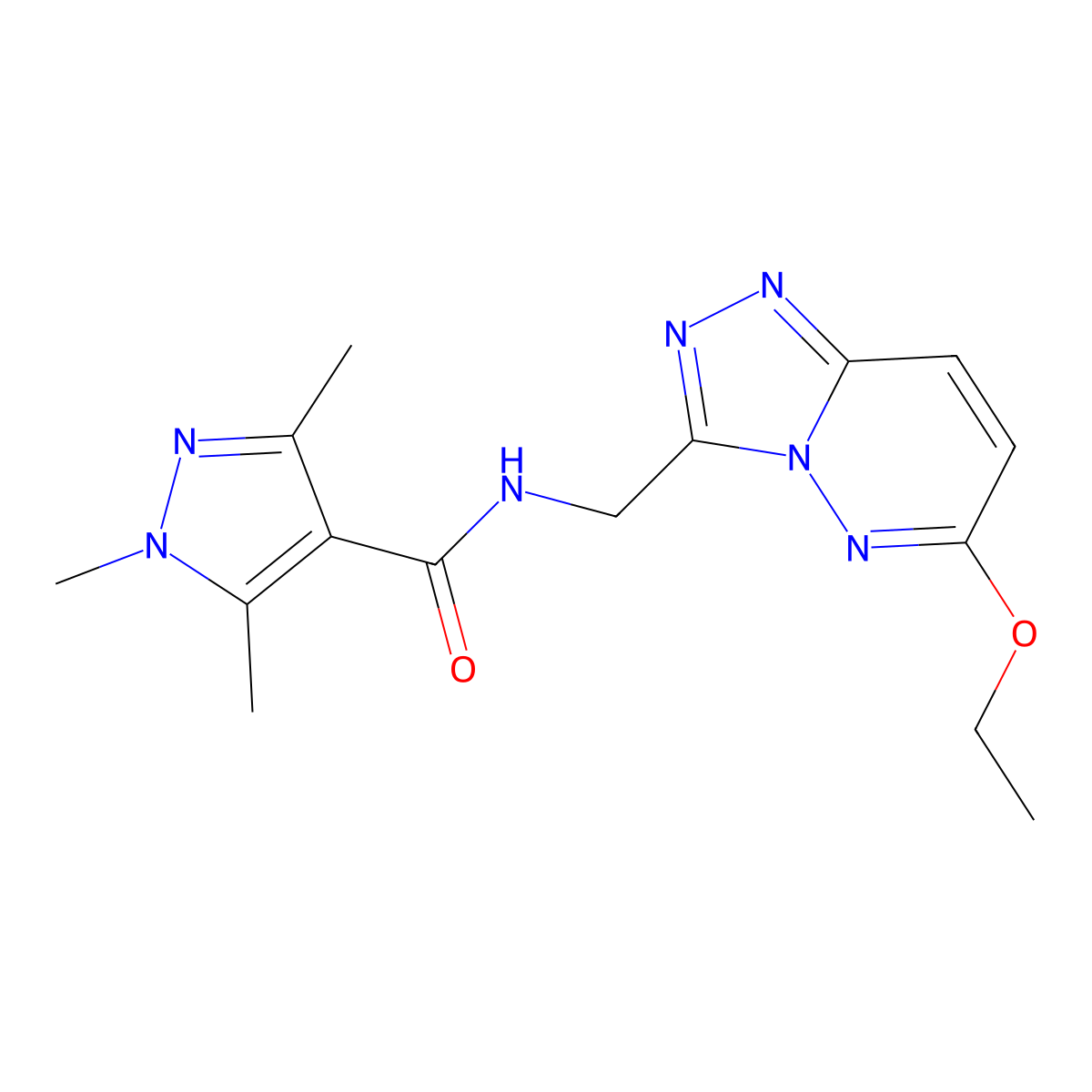 N-({6-ethoxy-[1,2,4]triazolo[4,3-b]pyridazin-3-yl}methyl)-1,3,5-trimethyl-1H-pyrazole-4-carboxamide molecular structure, CAS 2034277-25-1