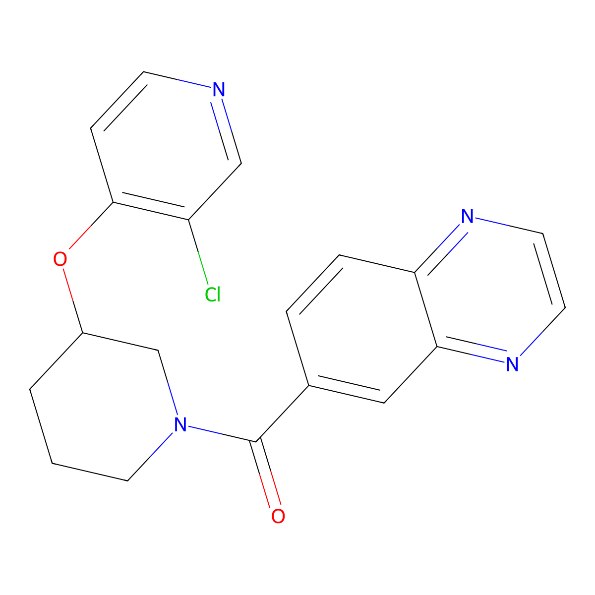 (3-((3-Chloropyridin-4-yl)oxy)piperidin-1-yl)(quinoxalin-6-yl)methanone molecular structure, CAS 2034277-36-4