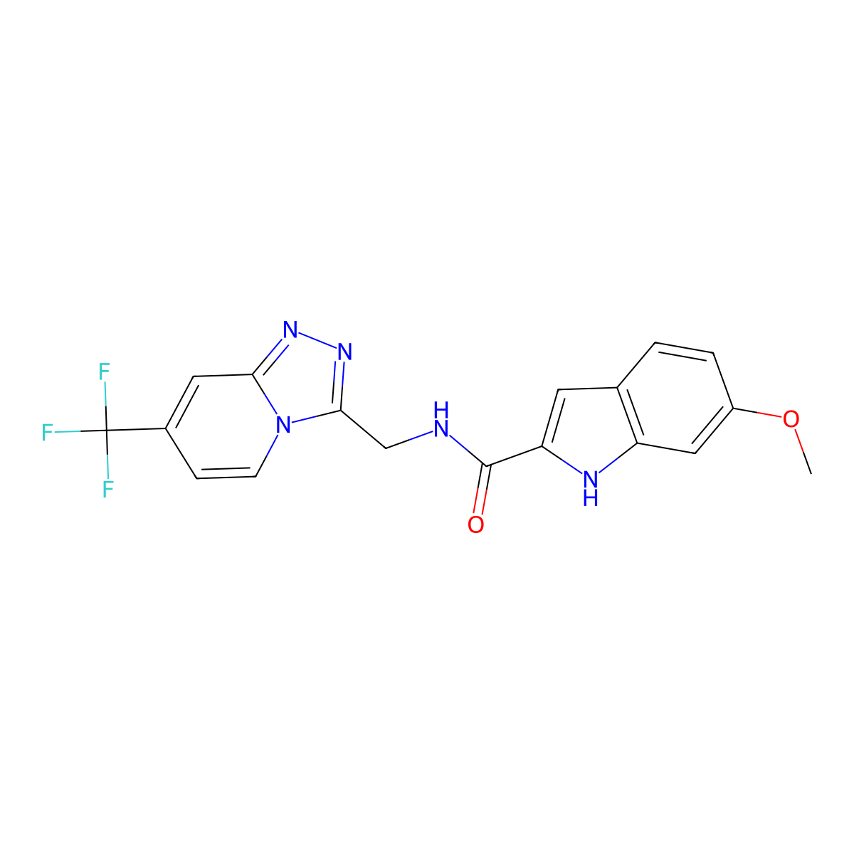 6-methoxy-N-{[7-(trifluoromethyl)-[1,2,4]triazolo[4,3-a]pyridin-3-yl]methyl}-1H-indole-2-carboxamide molecular structure, CAS 2034277-38-6