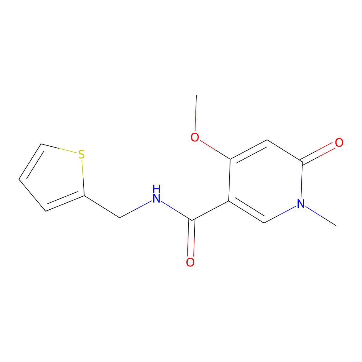 4-methoxy-1-methyl-6-oxo-N-(thiophen-2-ylmethyl)-1,6-dihydropyridine-3-carboxamide molecular structure, CAS 2034277-43-3