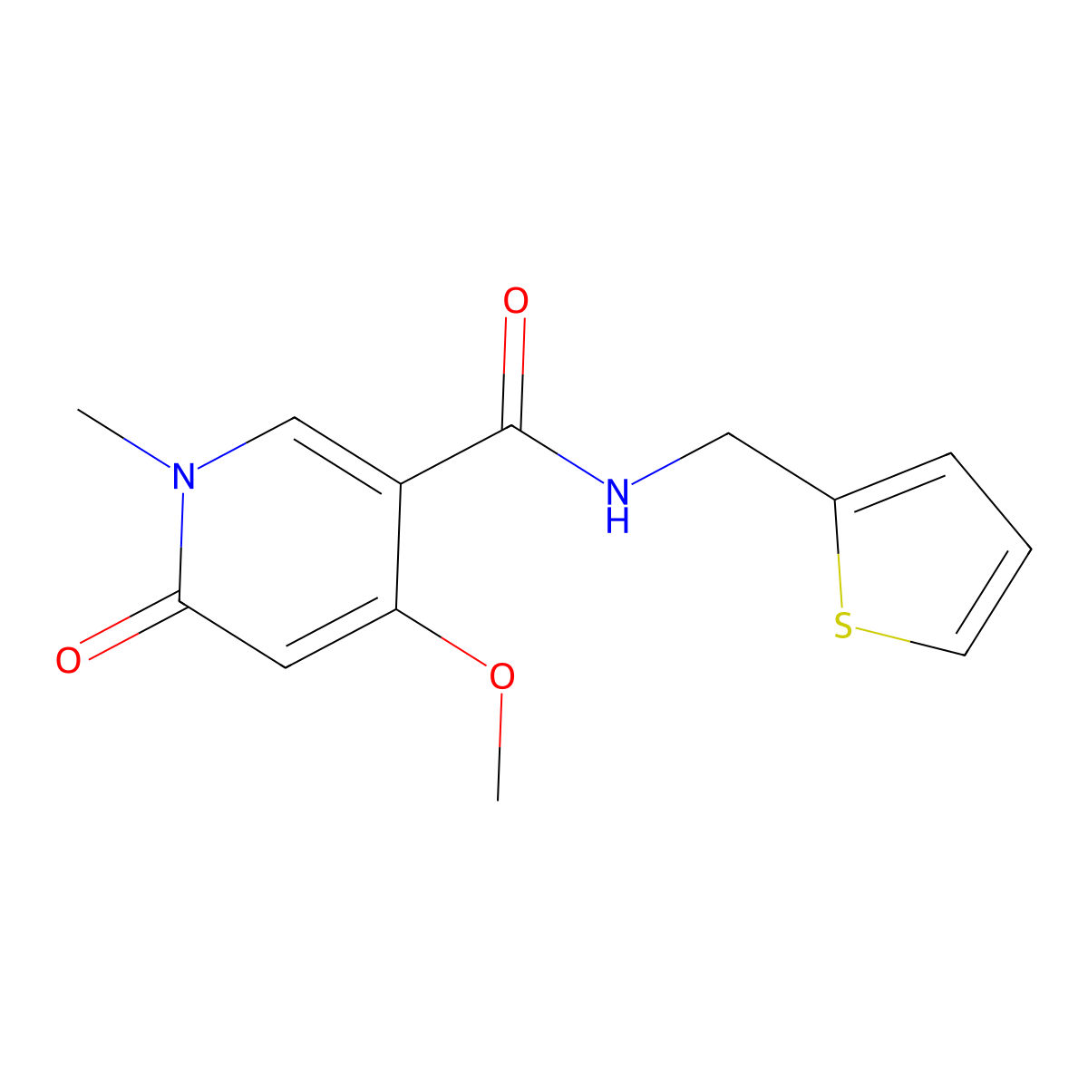 4-methoxy-1-methyl-6-oxo-N-(thiophen-2-ylmethyl)-1,6-dihydropyridine-3-carboxamide molecular structure, CAS 2034277-43-3