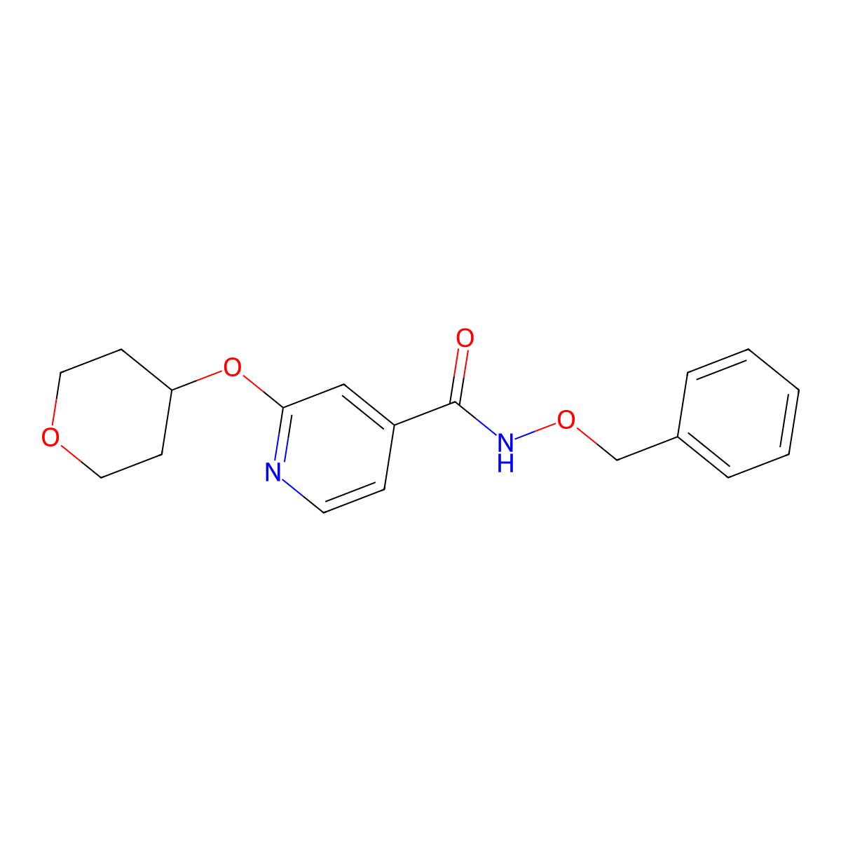N-(benzyloxy)-2-((tetrahydro-2H-pyran-4-yl)oxy)isonicotinamide molecular structure, CAS 2034277-45-5
