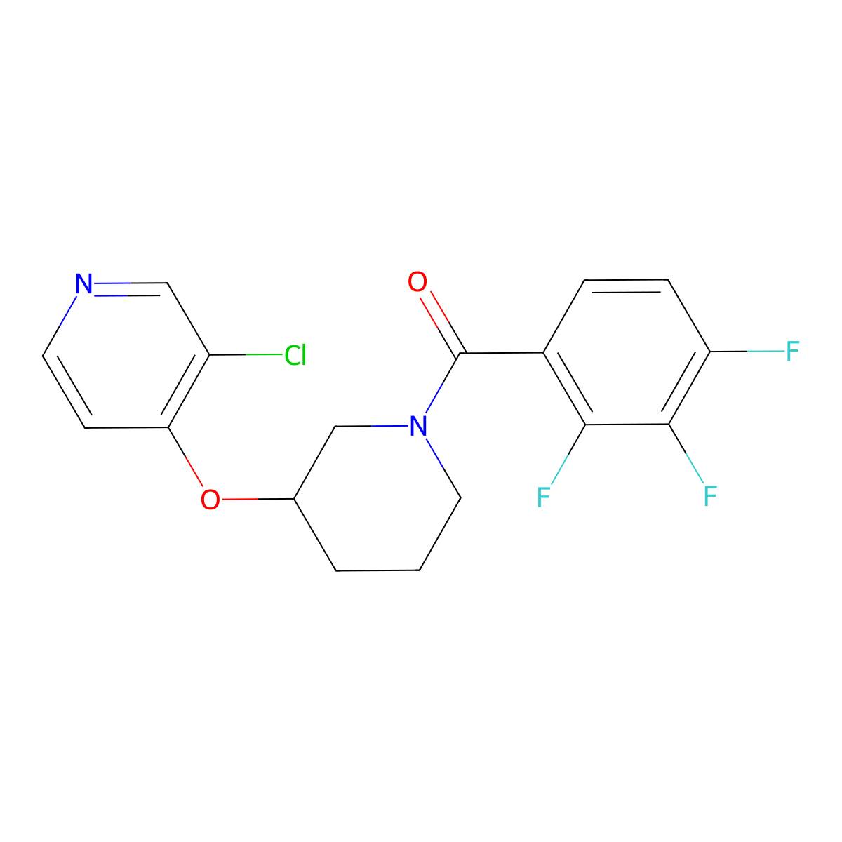 (3-((3-Chloropyridin-4-yl)oxy)piperidin-1-yl)(2,3,4-trifluorophenyl)methanone molecular structure, CAS 2034277-47-7