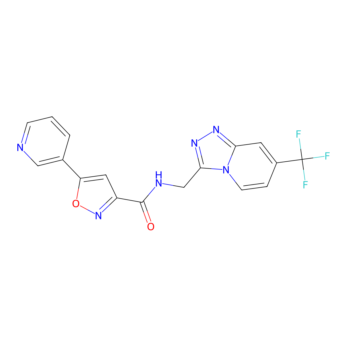 5-(pyridin-3-yl)-N-((7-(trifluoromethyl)-[1,2,4]triazolo[4,3-a]pyridin-3-yl)methyl)isoxazole-3-carboxamide molecular structure, CAS 2034277-62-6