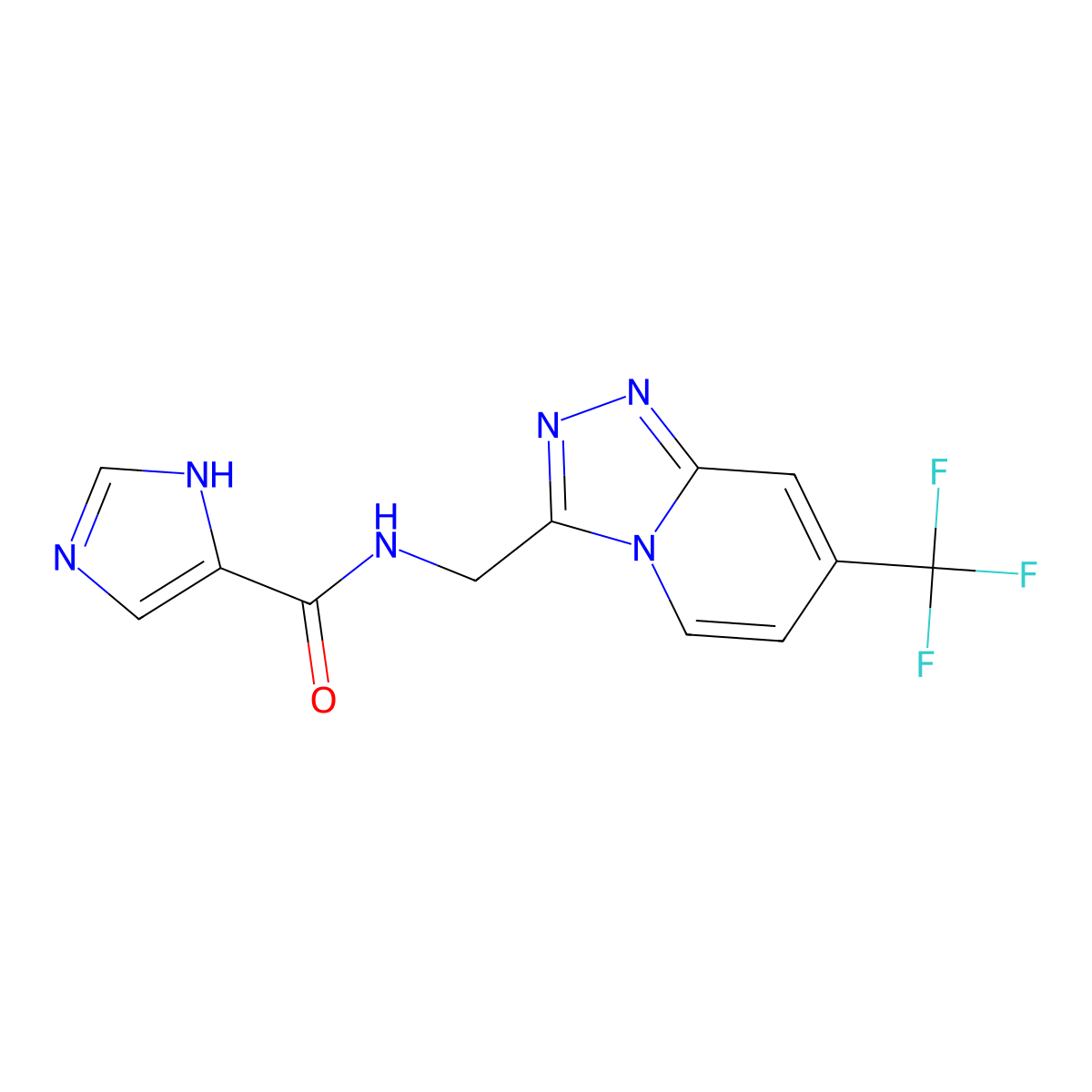 N-{[7-(trifluoromethyl)-[1,2,4]triazolo[4,3-a]pyridin-3-yl]methyl}-1H-imidazole-5-carboxamide molecular structure, CAS 2034277-74-0