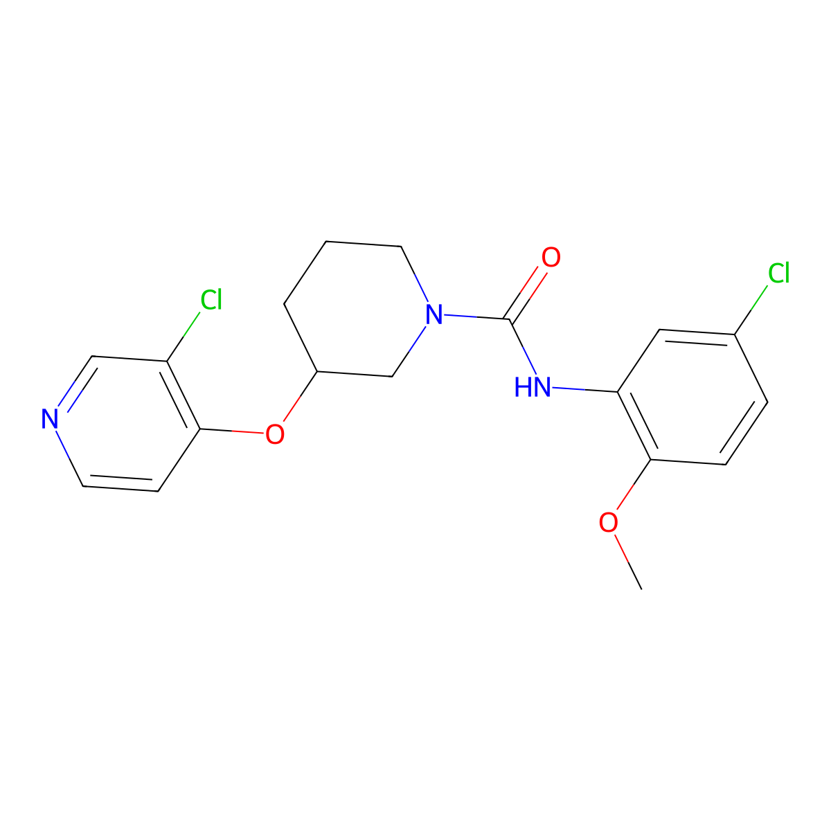 N-(5-chloro-2-methoxyphenyl)-3-[(3-chloropyridin-4-yl)oxy]piperidine-1-carboxamide molecular structure, CAS 2034277-77-3