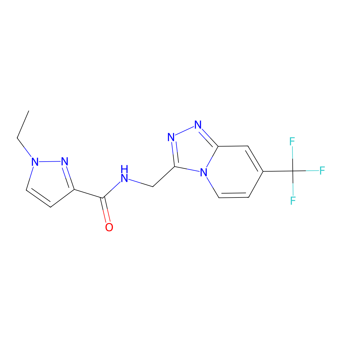 1-ethyl-N-{[7-(trifluoromethyl)-[1,2,4]triazolo[4,3-a]pyridin-3-yl]methyl}-1H-pyrazole-3-carboxamide molecular structure, CAS 2034277-84-2