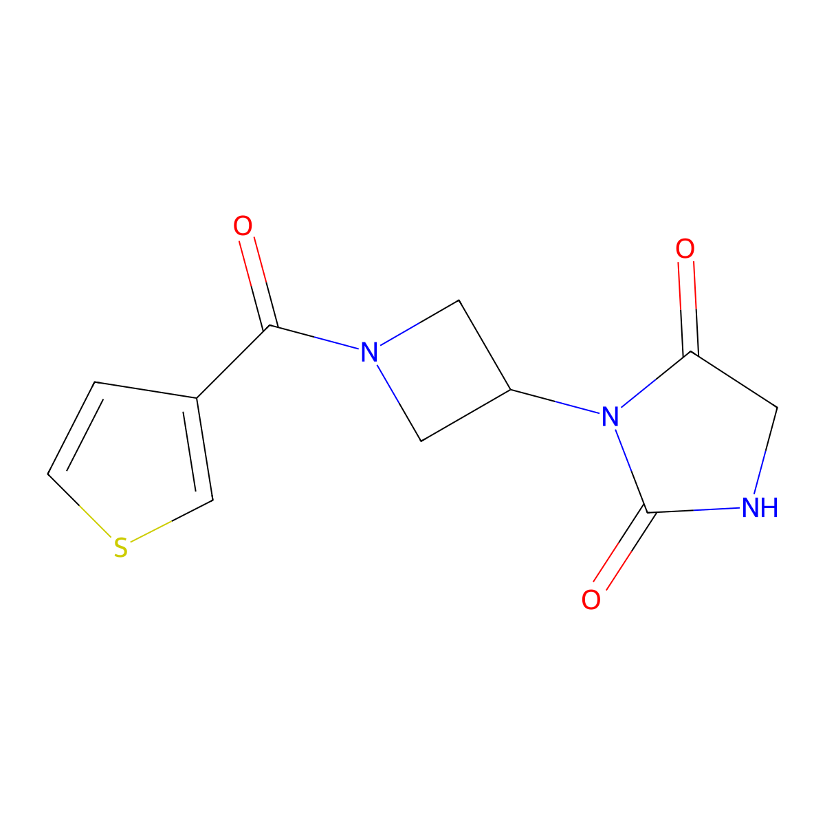 3-[1-(Thiophene-3-carbonyl)azetidin-3-yl]imidazolidine-2,4-dione molecular structure, CAS 2034277-87-5