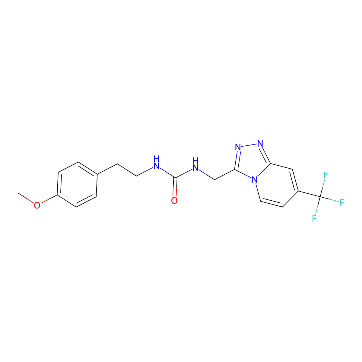 1-(4-Methoxyphenethyl)-3-((7-(trifluoromethyl)-[1,2,4]triazolo[4,3-a]pyridin-3-yl)methyl)urea molecular structure, CAS 2034277-92-2