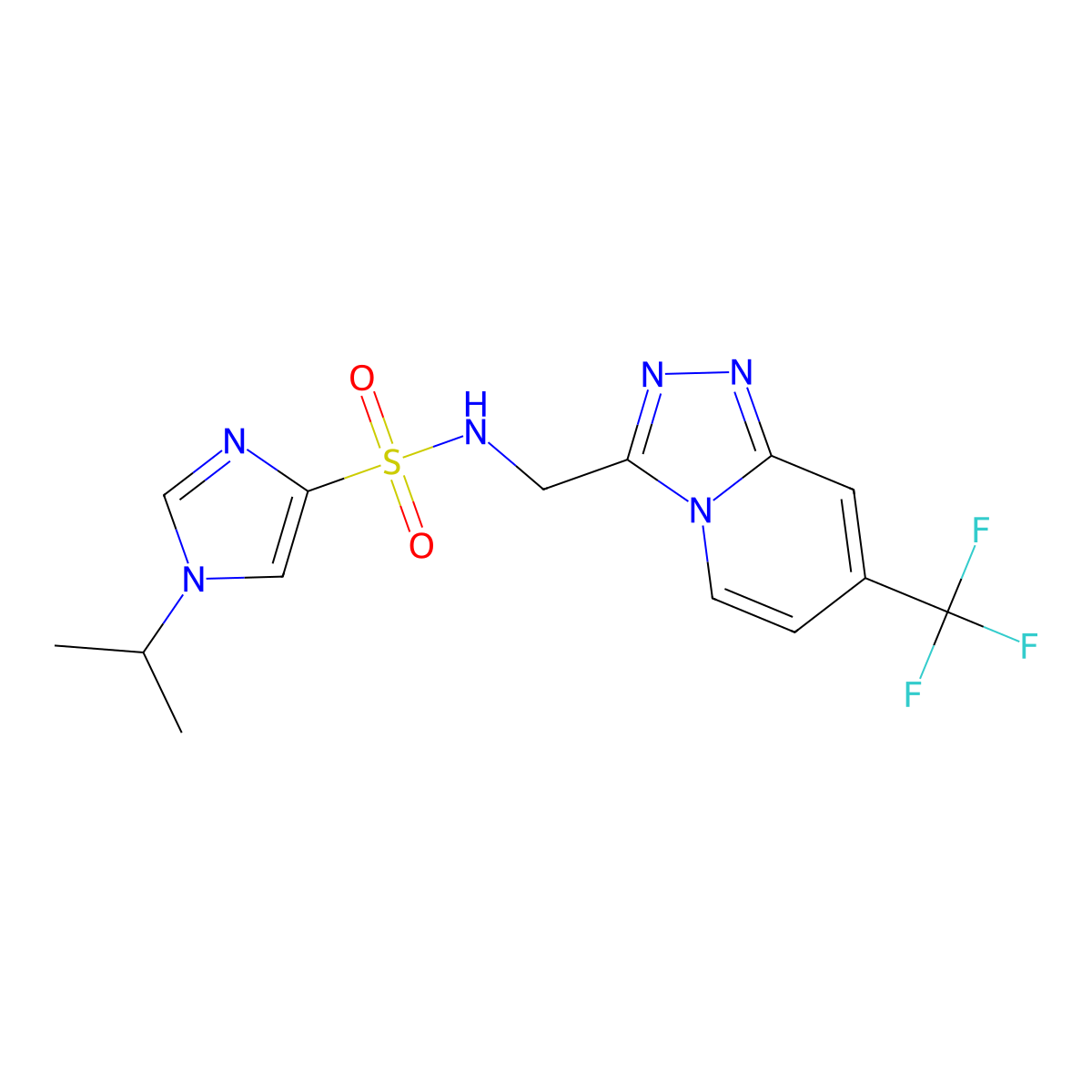 1-isopropyl-N-((7-(trifluoromethyl)-[1,2,4]triazolo[4,3-a]pyridin-3-yl)methyl)-1H-imidazole-4-sulfonamide molecular structure, CAS 2034278-02-7