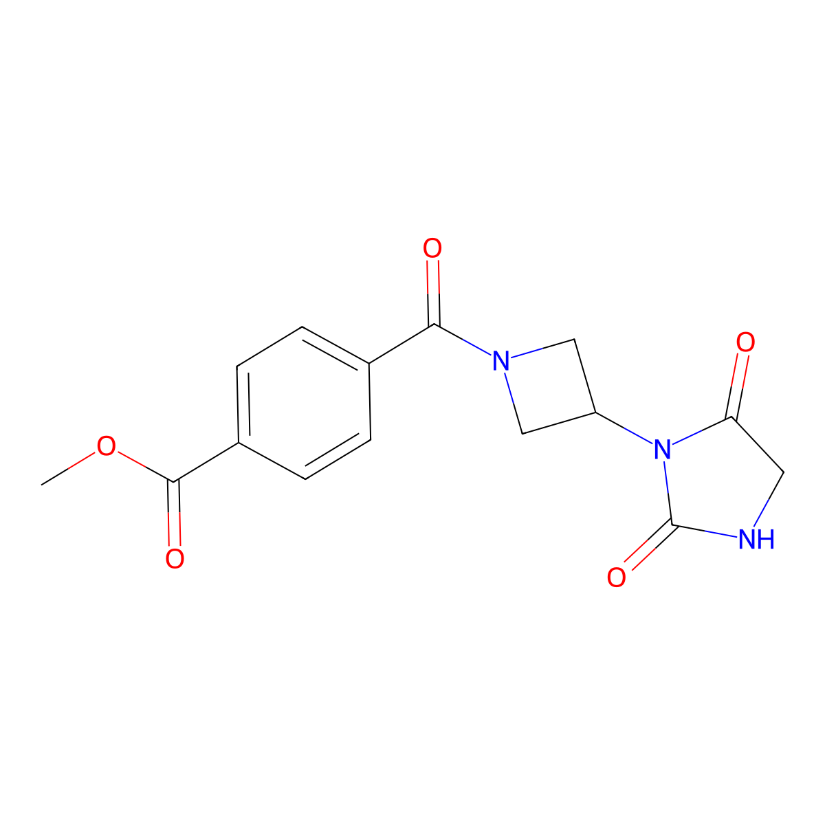 Methyl 4-[3-(2,5-dioxoimidazolidin-1-yl)azetidine-1-carbonyl]benzoate molecular structure, CAS 2034278-06-1