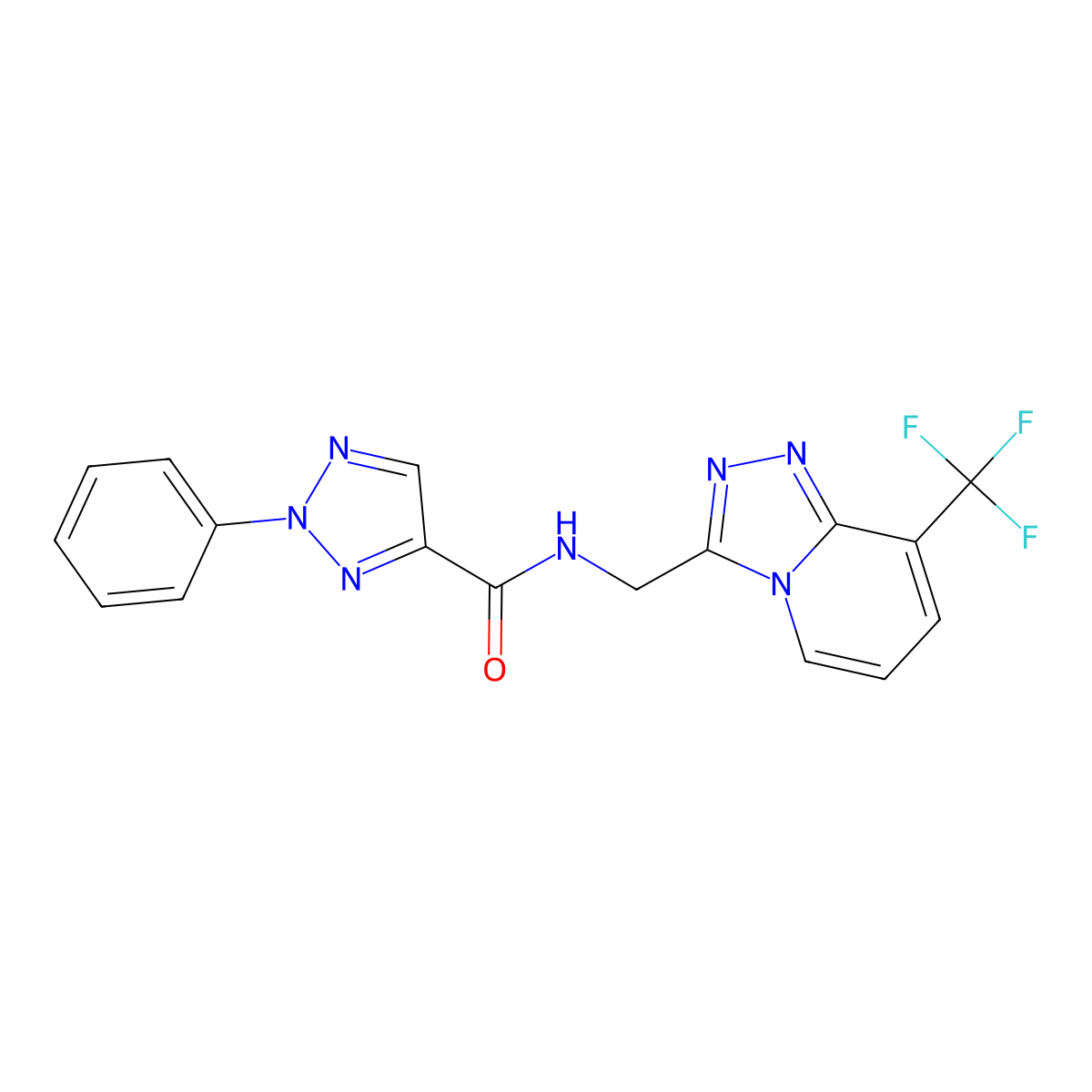 2-phenyl-N-{[8-(trifluoromethyl)-[1,2,4]triazolo[4,3-a]pyridin-3-yl]methyl}-2H-1,2,3-triazole-4-carboxamide molecular structure, CAS 2034278-08-3