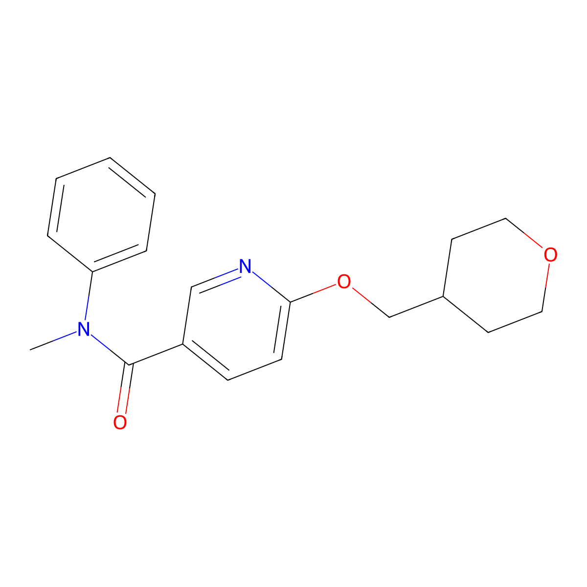 N-methyl-N-phenyl-6-((tetrahydro-2H-pyran-4-yl)methoxy)nicotinamide molecular structure, CAS 2034278-09-4