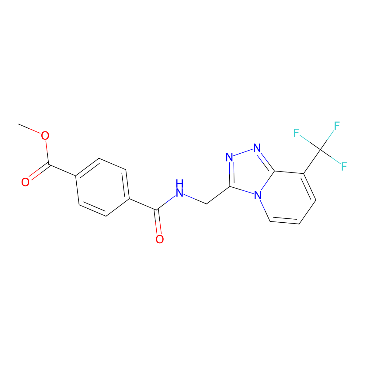 Methyl 4-({[8-(trifluoromethyl)-[1,2,4]triazolo[4,3-a]pyridin-3-yl]methyl}carbamoyl)benzoate molecular structure, CAS 2034278-17-4
