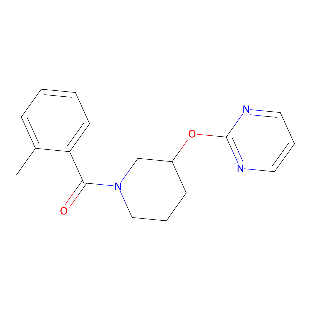 (3-(Pyrimidin-2-yloxy)piperidin-1-yl)(o-tolyl)methanone molecular structure, CAS 2034278-21-0
