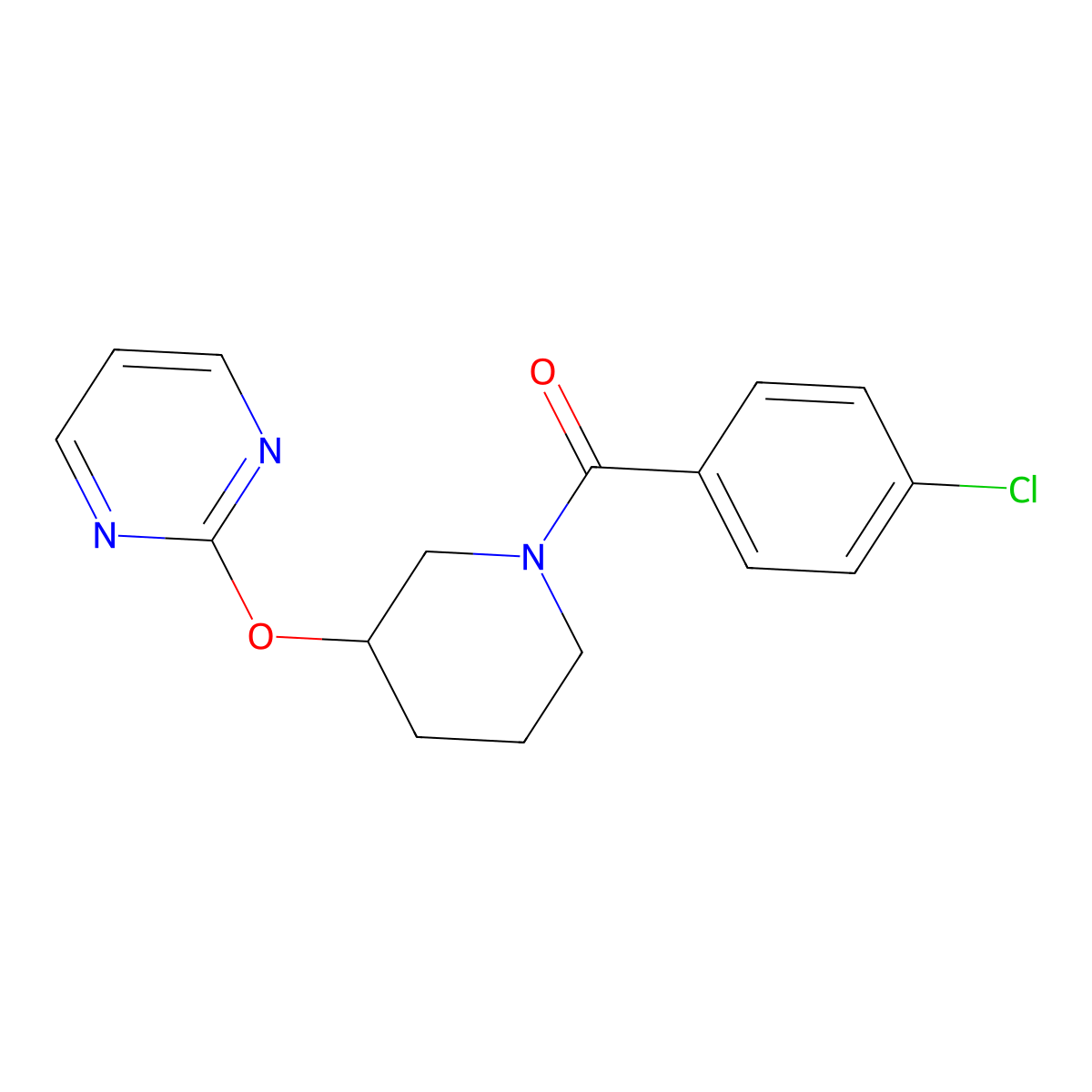 2-{[1-(4-Chlorobenzoyl)piperidin-3-yl]oxy}pyrimidine molecular structure, CAS 2034278-25-4