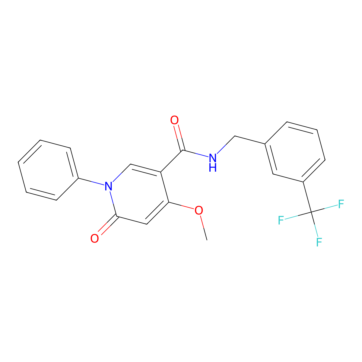 4-methoxy-6-oxo-1-phenyl-N-(3-(trifluoromethyl)benzyl)-1,6-dihydropyridine-3-carboxamide molecular structure, CAS 2034278-33-4