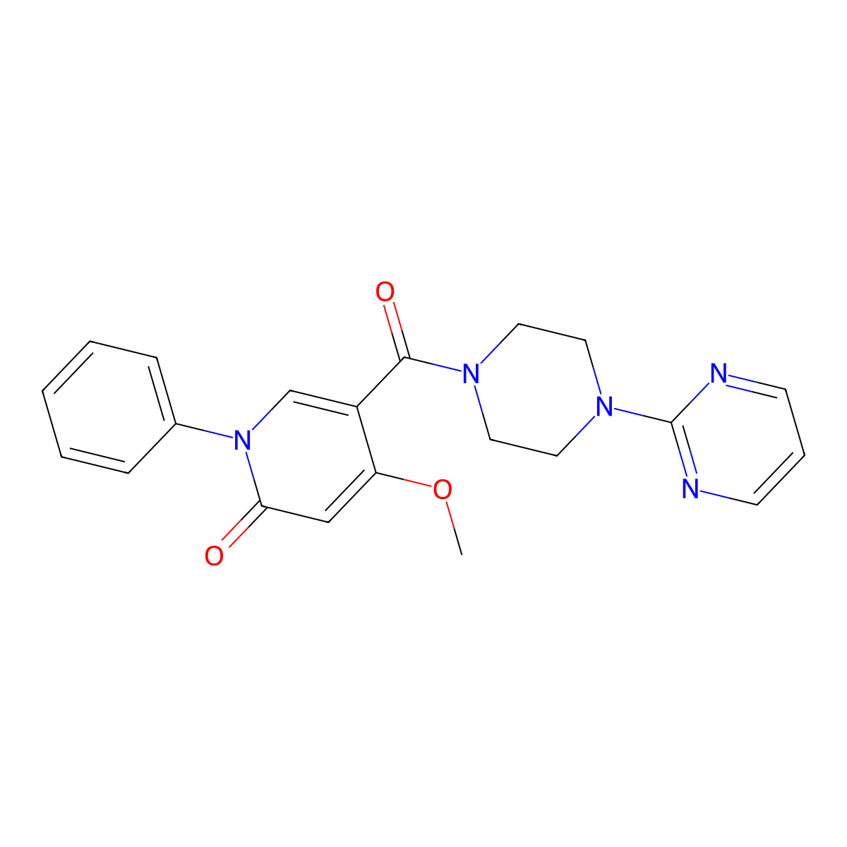 4-methoxy-1-phenyl-5-(4-(pyrimidin-2-yl)piperazine-1-carbonyl)pyridin-2(1H)-one molecular structure, CAS 2034278-35-6