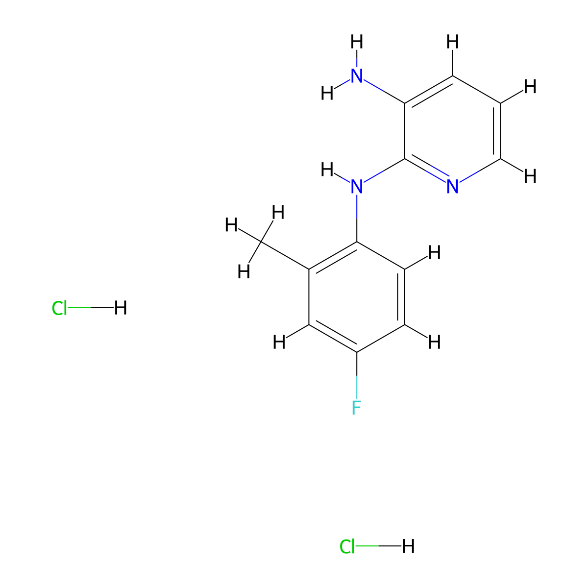 N2-(4-fluoro-2-methylphenyl)pyridine-2,3-diamine dihydrochloride molecular structure, CAS 2034278-51-6