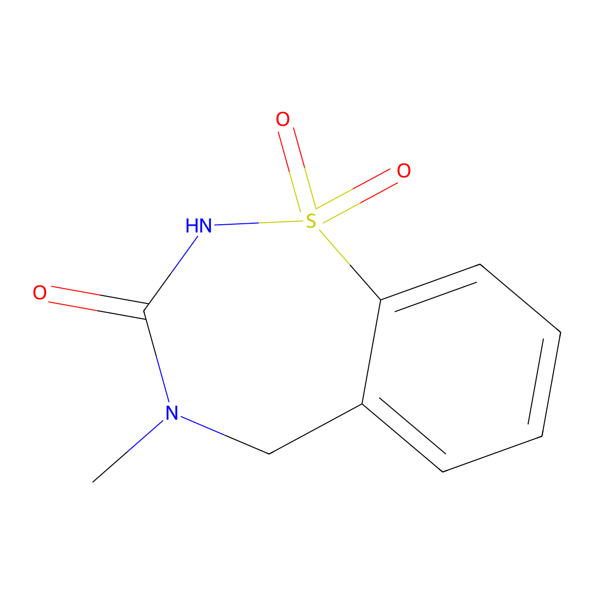 4-methyl-4,5-dihydrobenzo[f][1,2,4]thiadiazepin-3(2H)-one 1,1-dioxide molecular structure, CAS 2034278-59-4